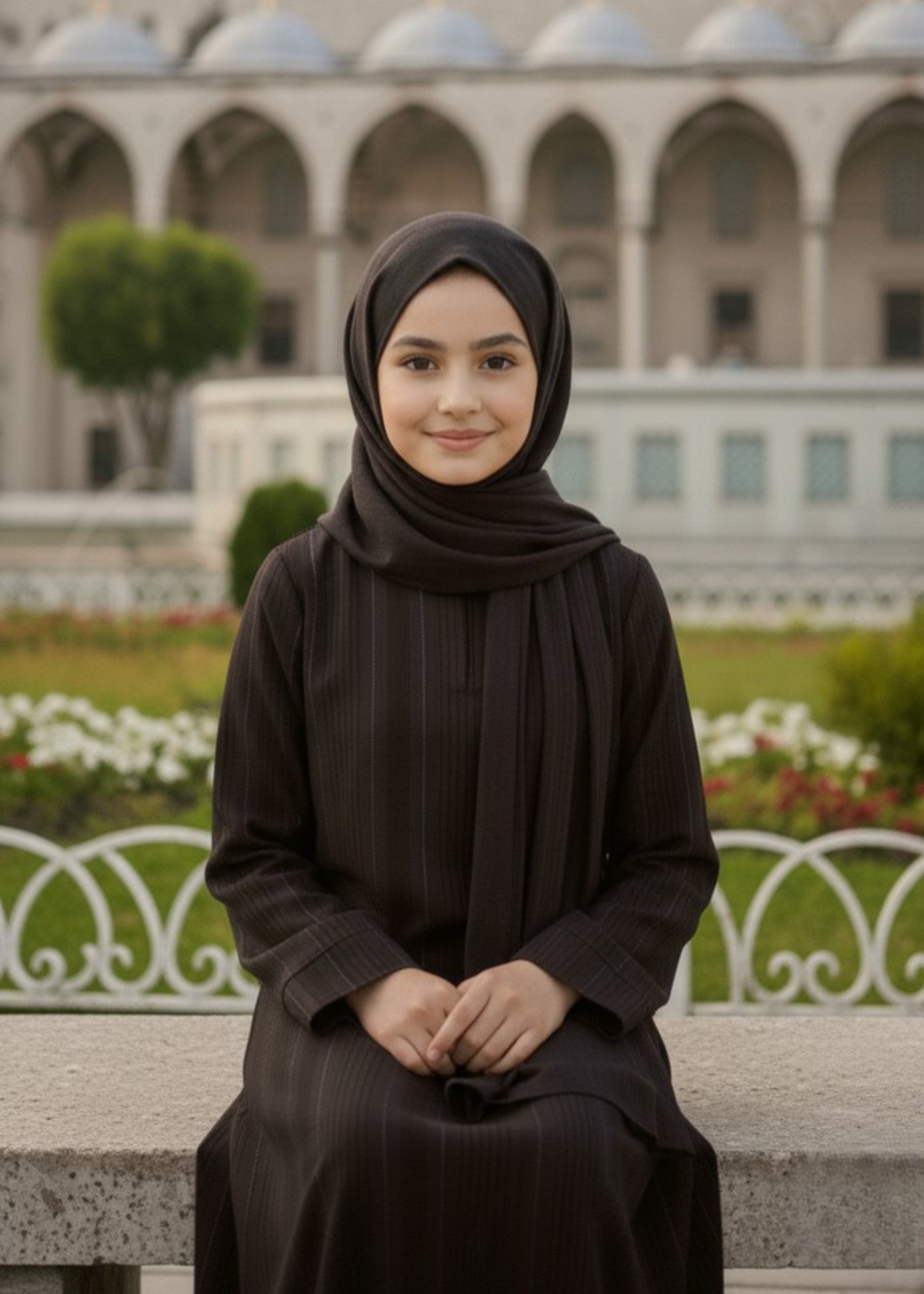 nidha Abaya in Dark brown