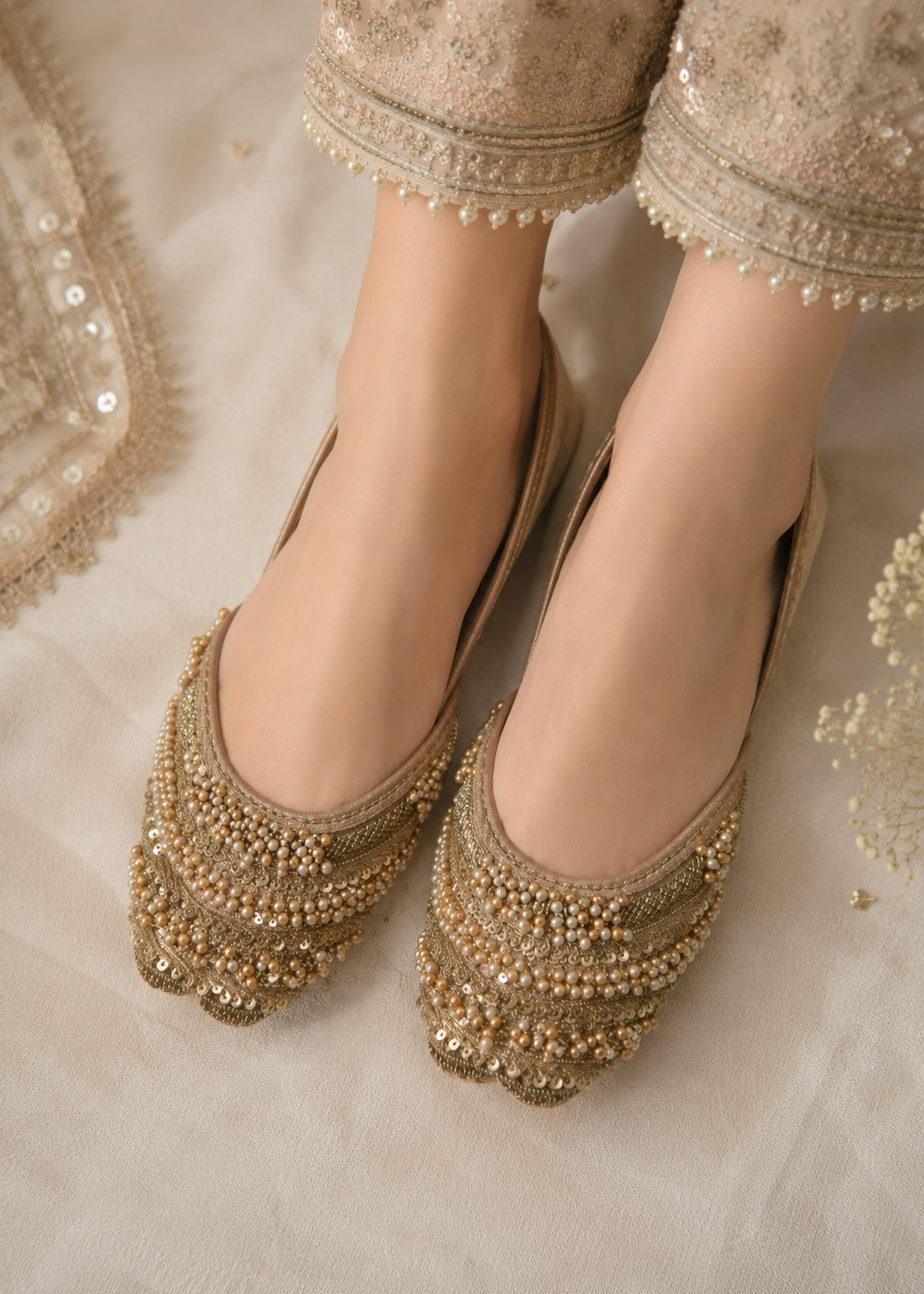 Khussa in Goldenrod by - High Quality Women Khussa TTQ1601