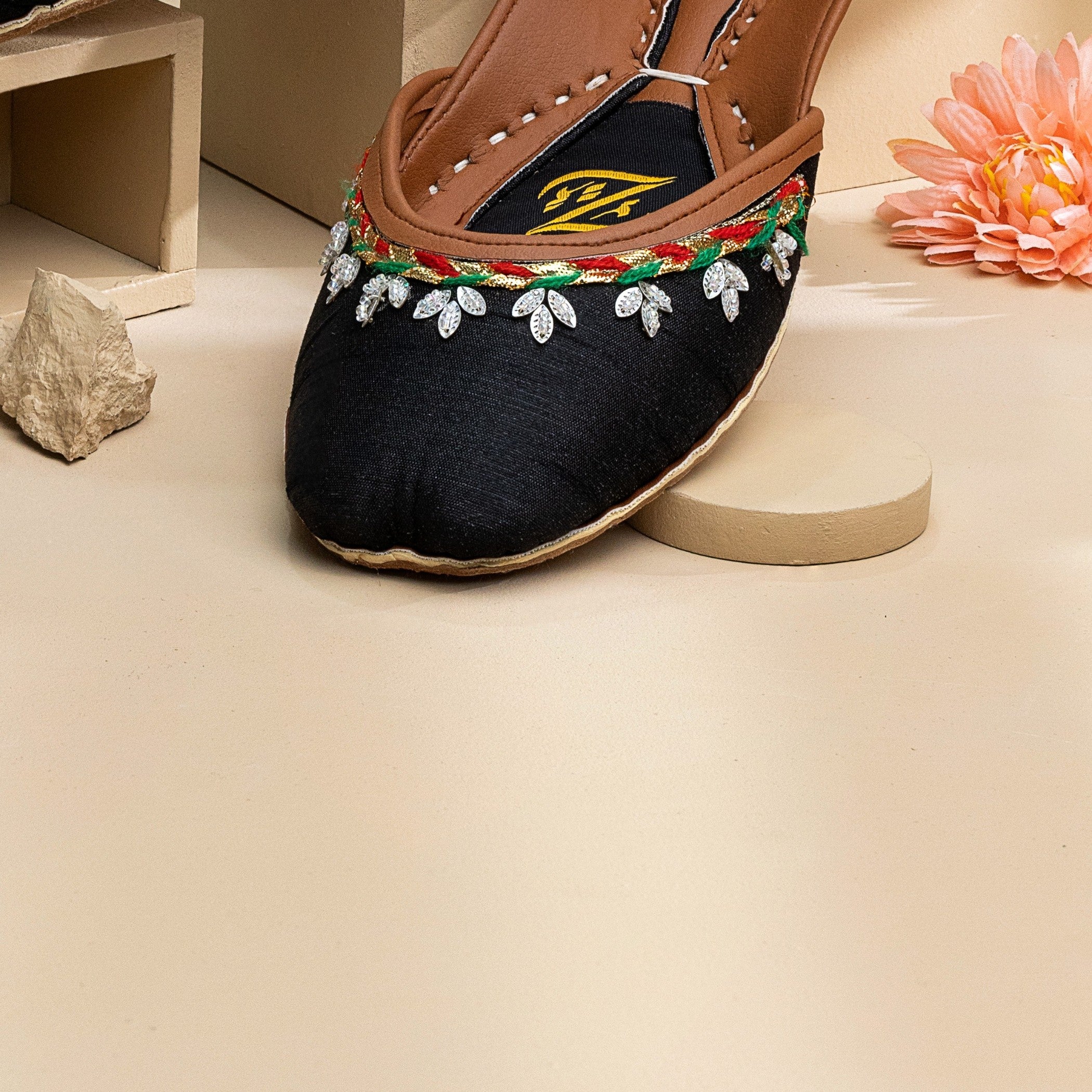 Khussa in Black by - High Quality Women Khussa QHX7589