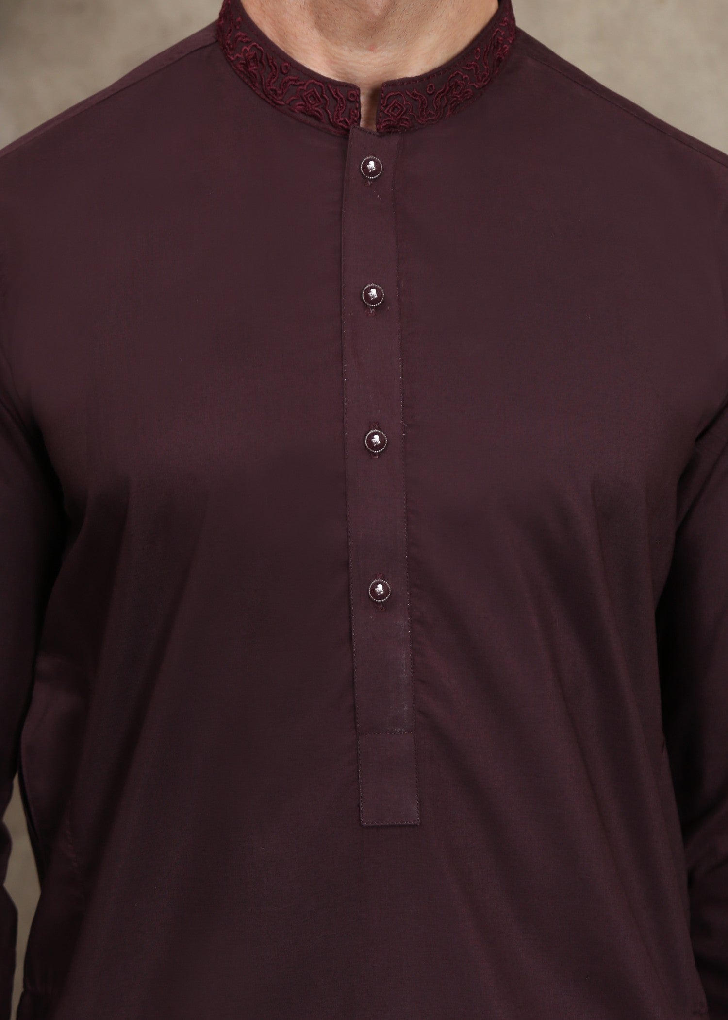 wash & wear Kurta in Maroon by Maqsood Garments