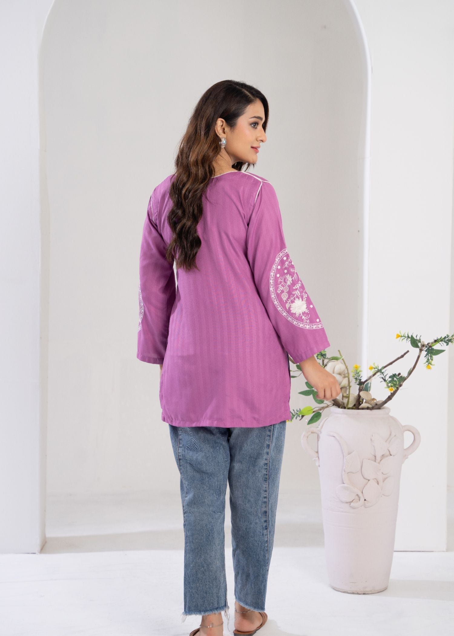 cotton Kurti in Lilac