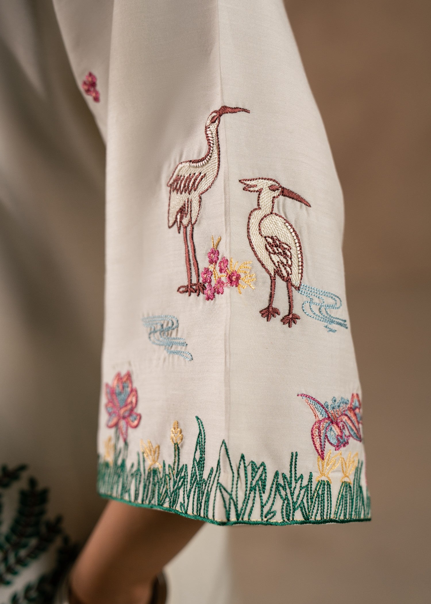 viscose thai silk Kurta Set in Off-white