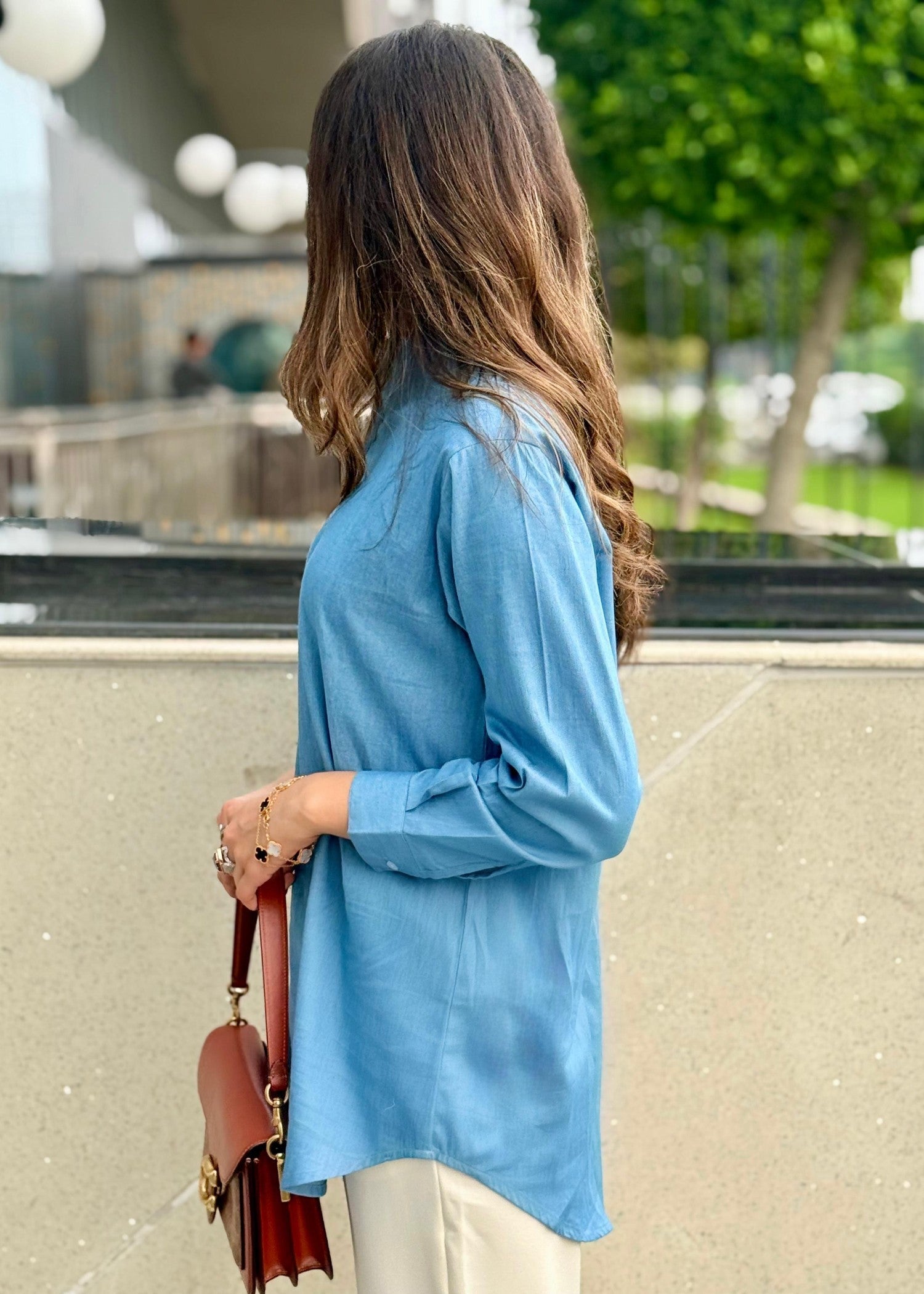 cotton Formal Shirt in Denim