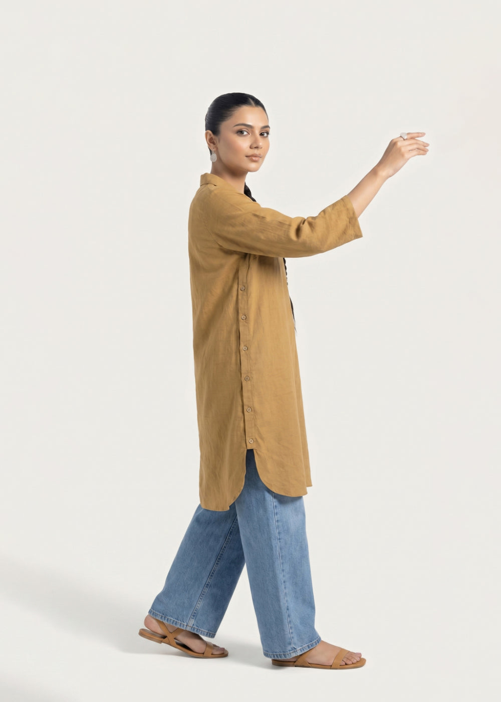 linen Kurti in Autumn gold