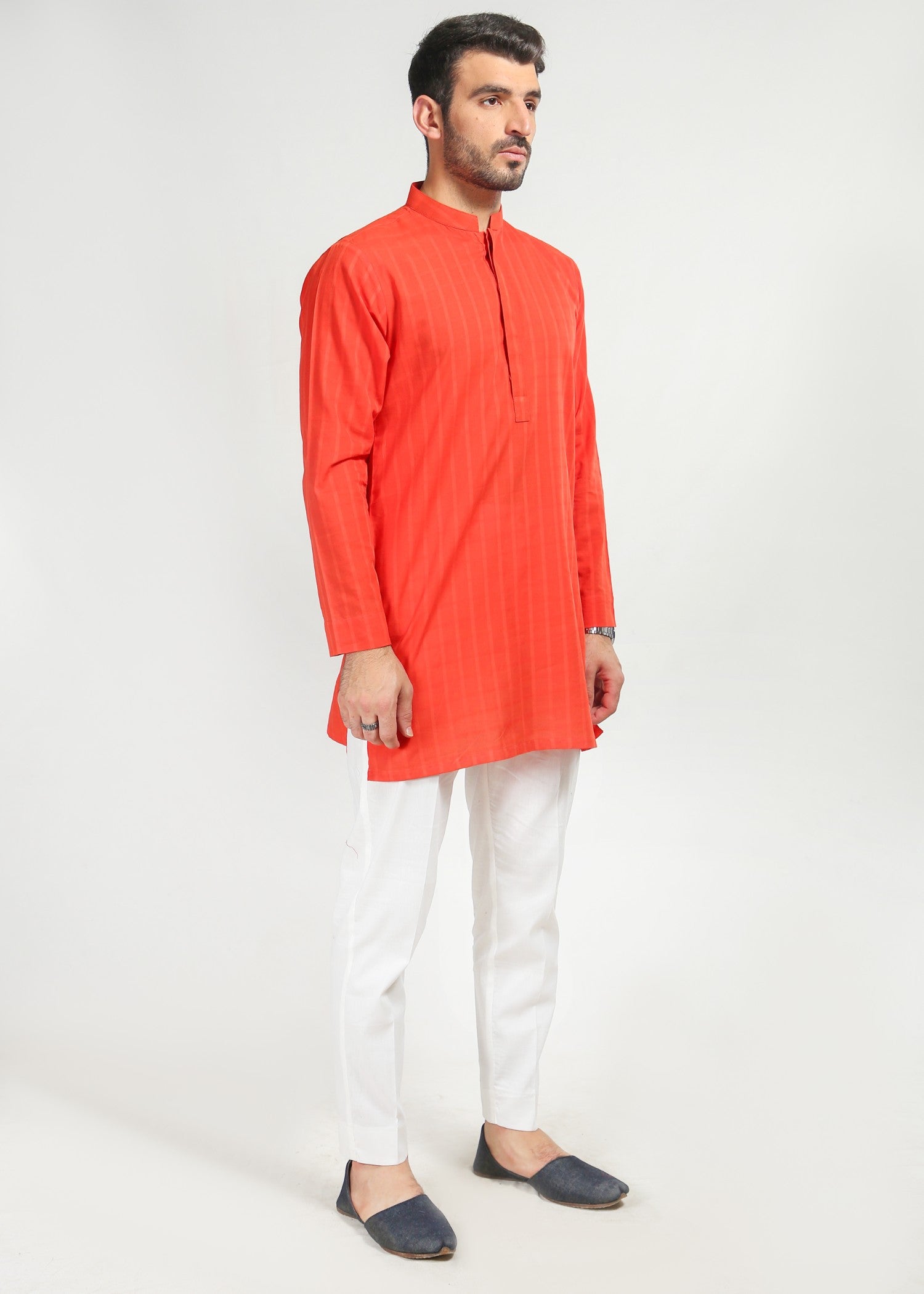 cotton Kurta in Carmine