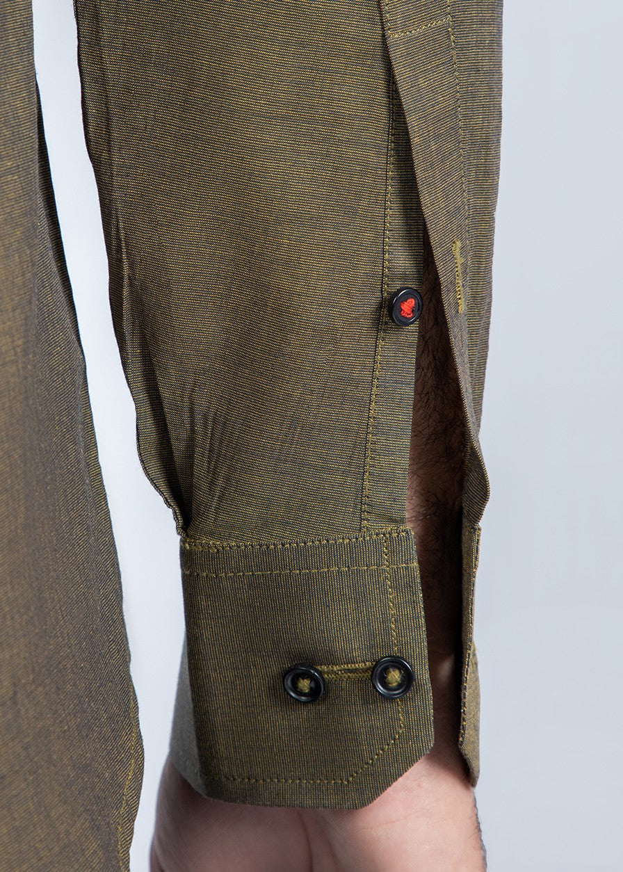 cotton Casual Shirt in Olive green
