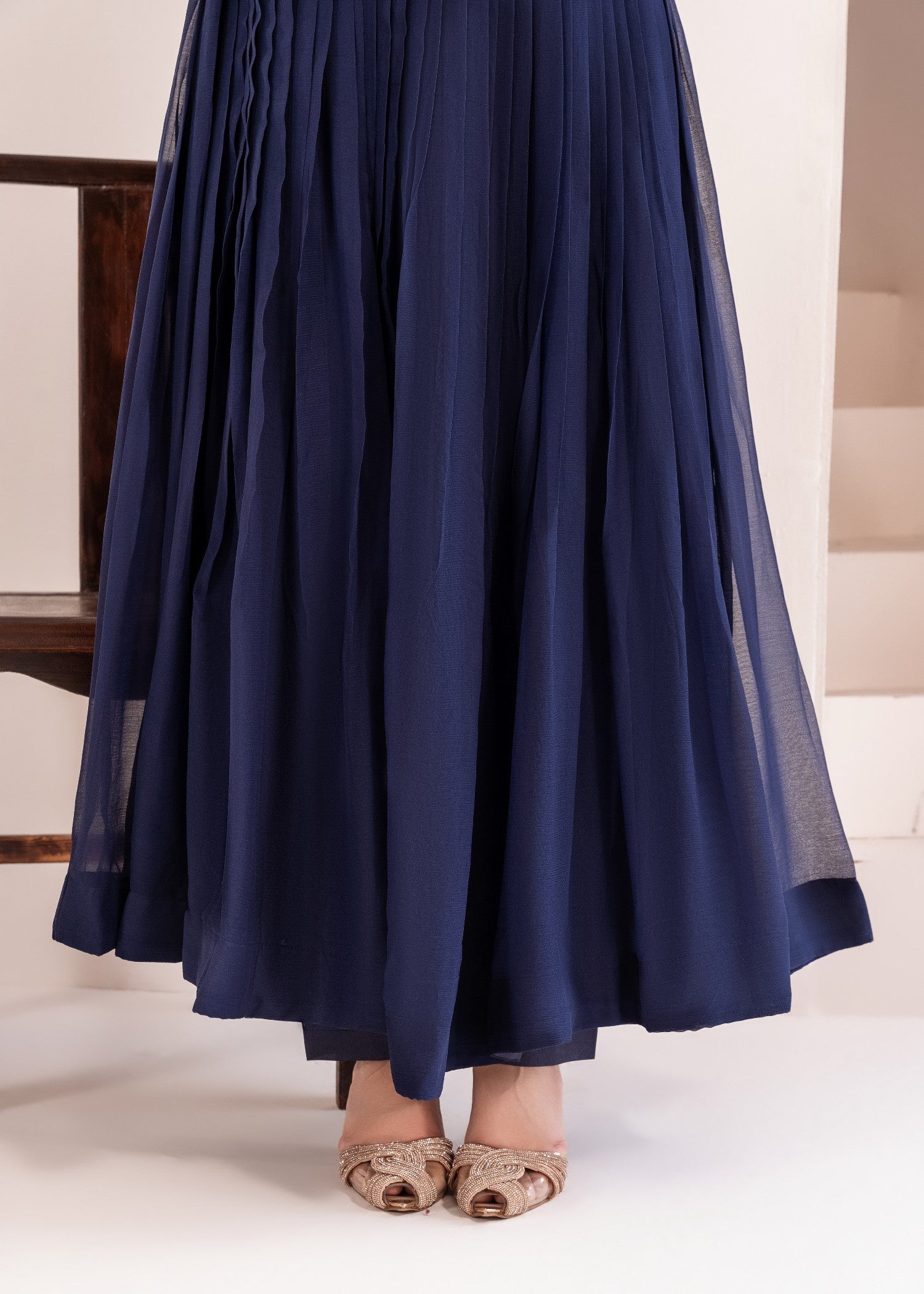 chiffon Maxi in Navy blue