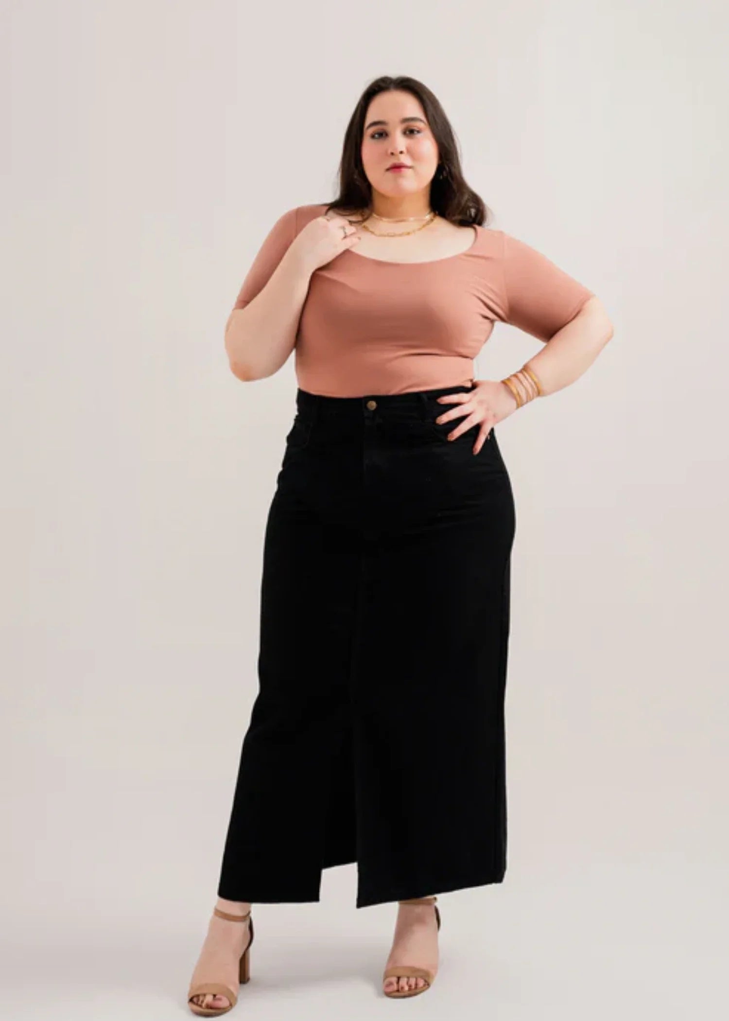 denim Skirt in Black