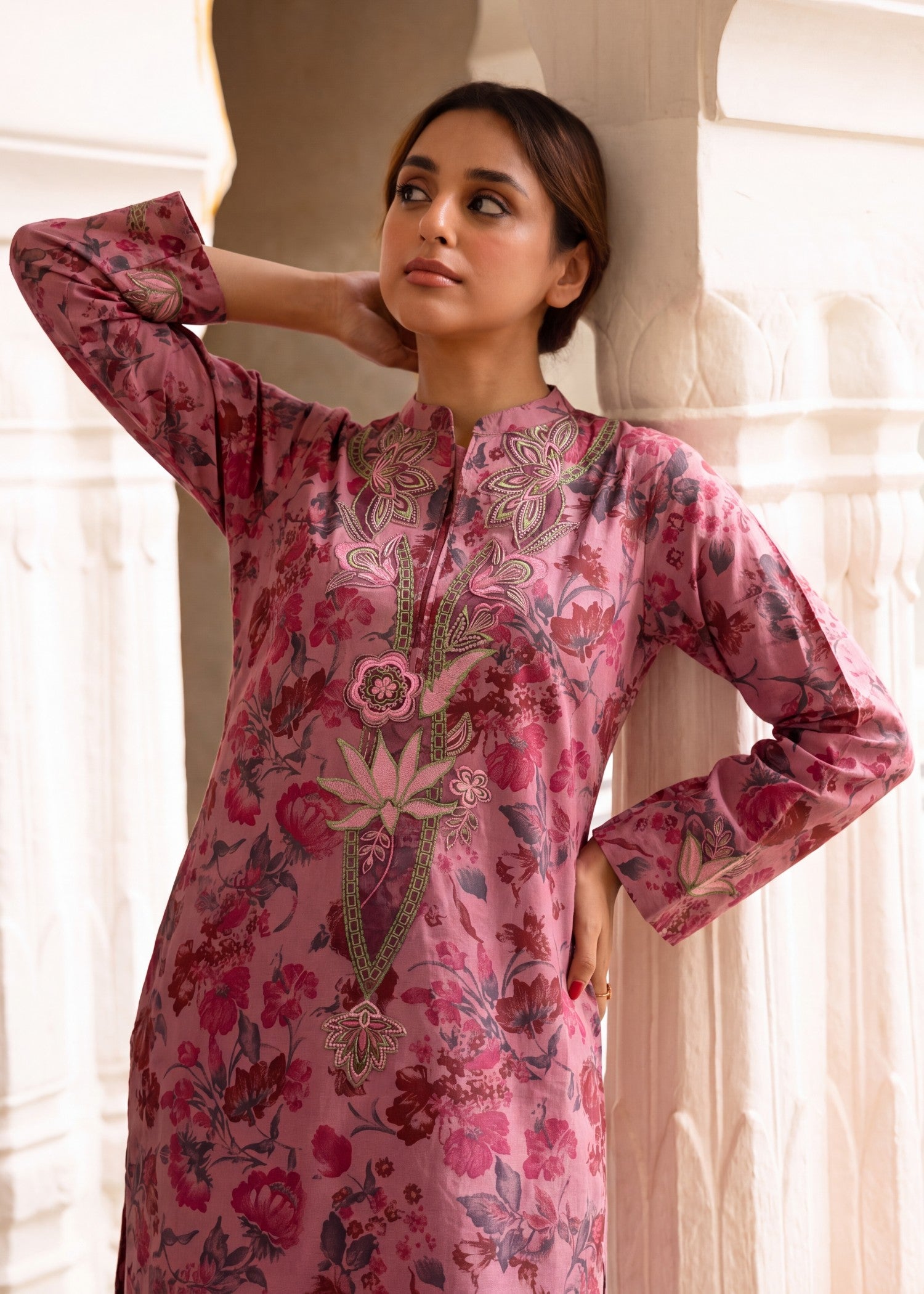 lawn Sharara in Multi