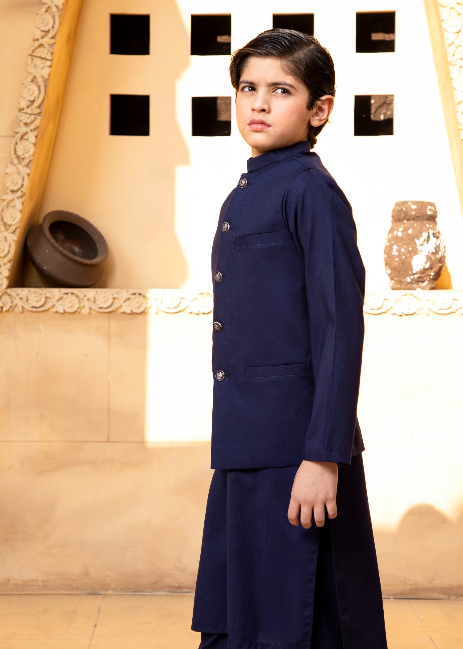 wash & wear Waistcoat in Navy blue