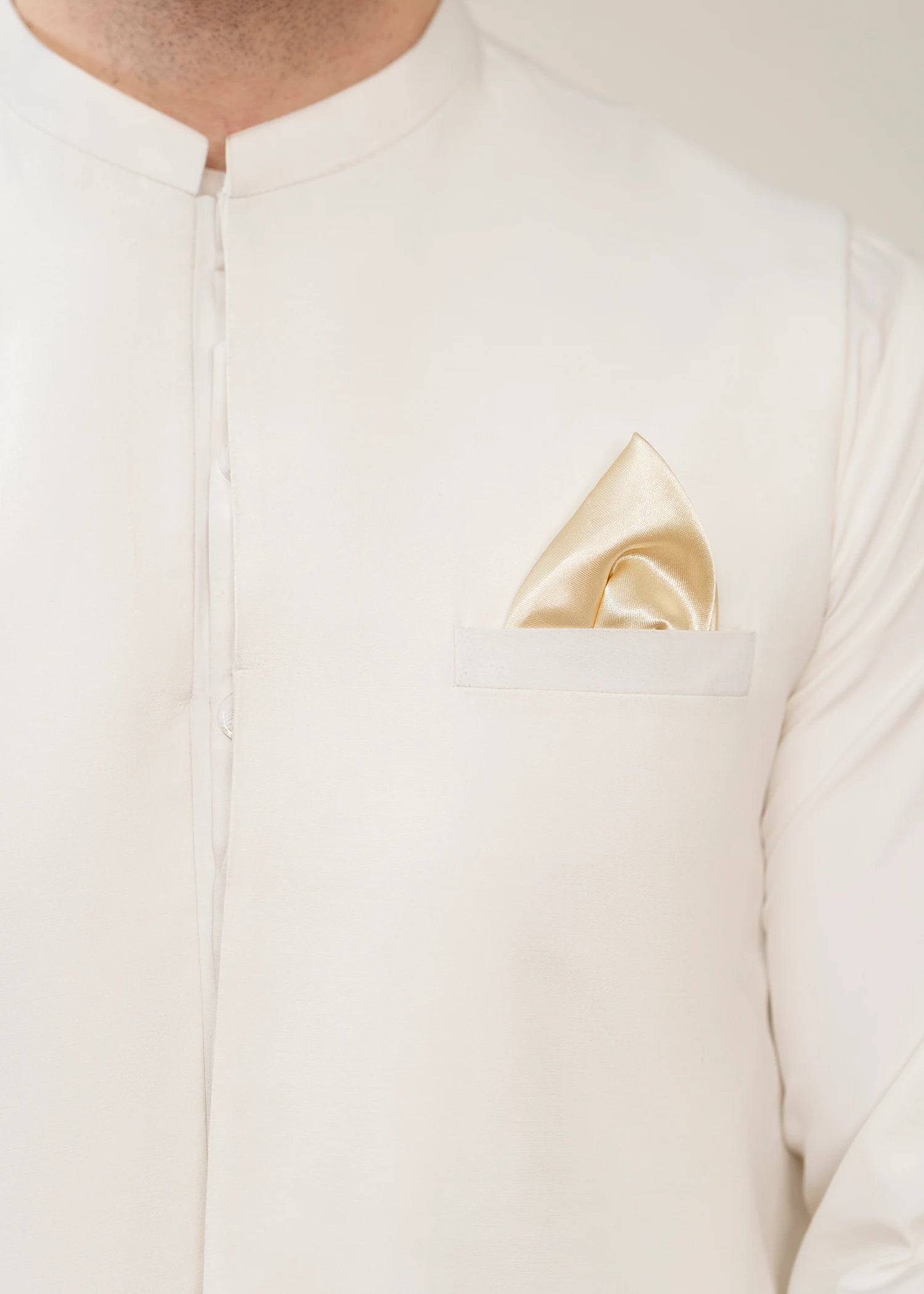 wash & wear Waistcoat in Off-white by Black Pearl