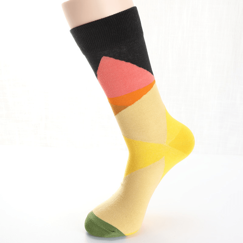 Men Dove Tulips Birds and Flowers Illustration Fashion Socks