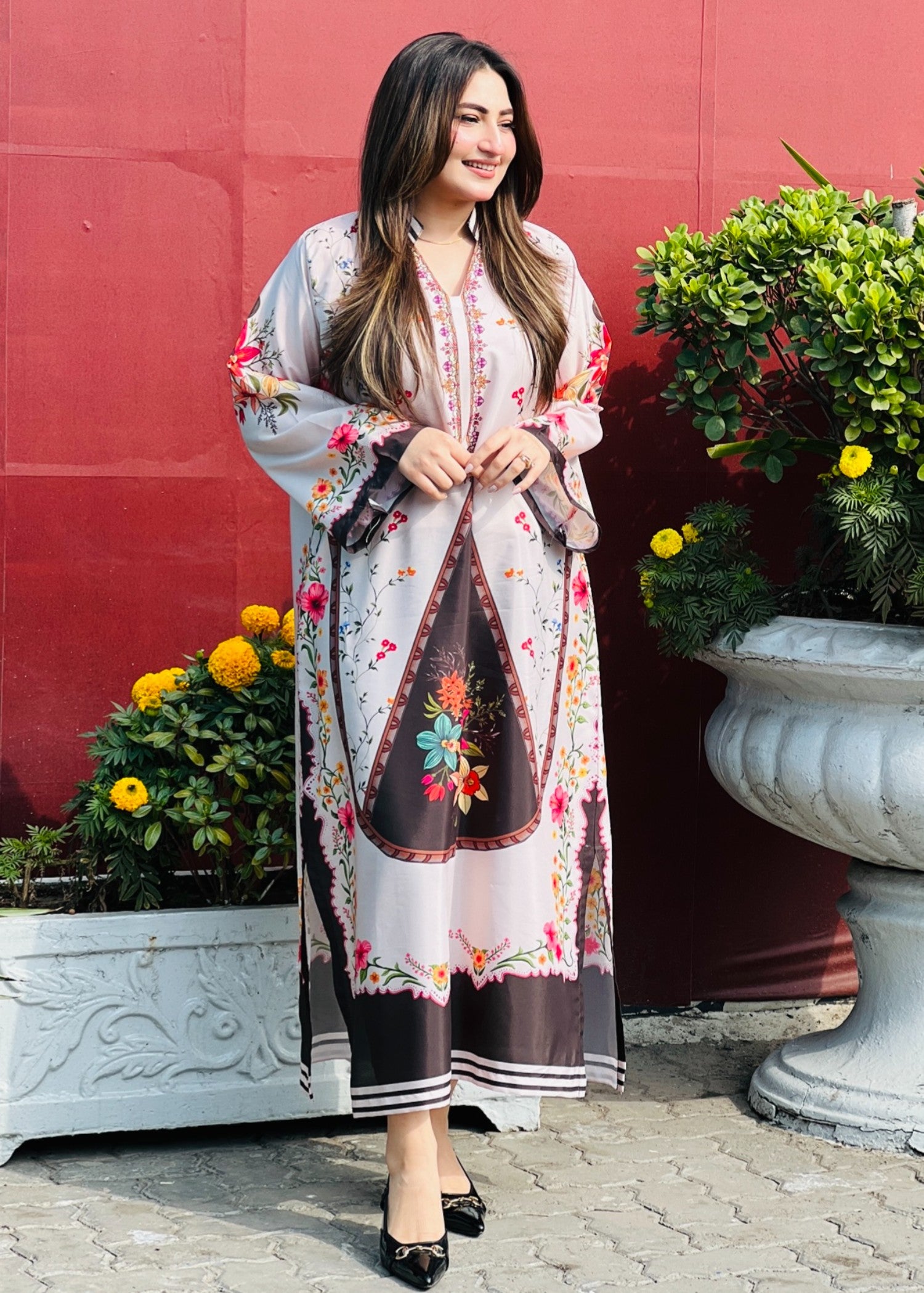 grip Kaftan in Baby pink