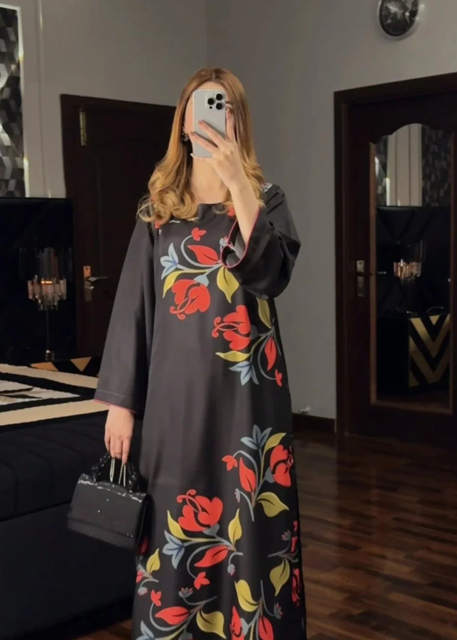 crepe Kurti in Jet black