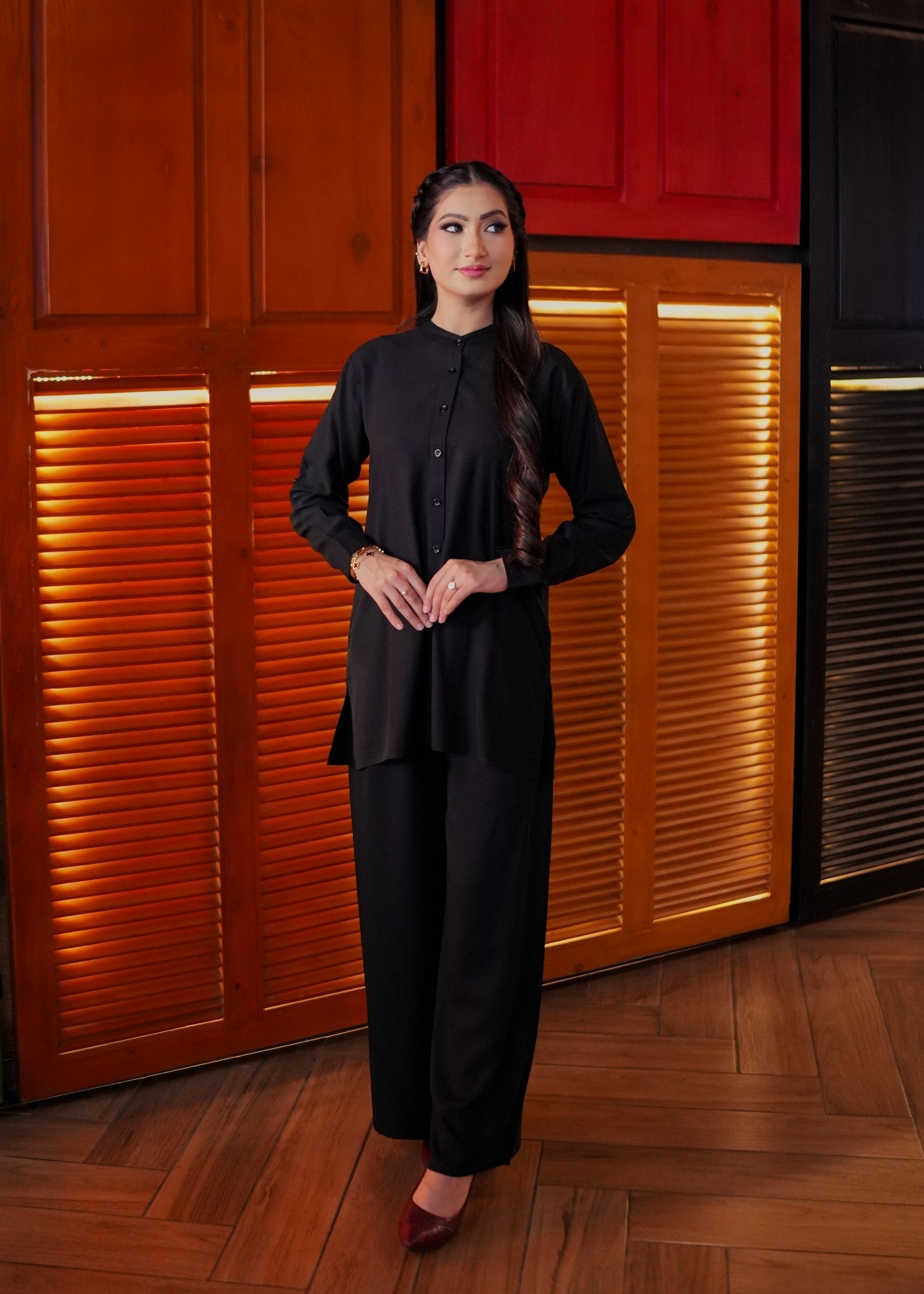 pure marina Co ord Sets in Jet black
