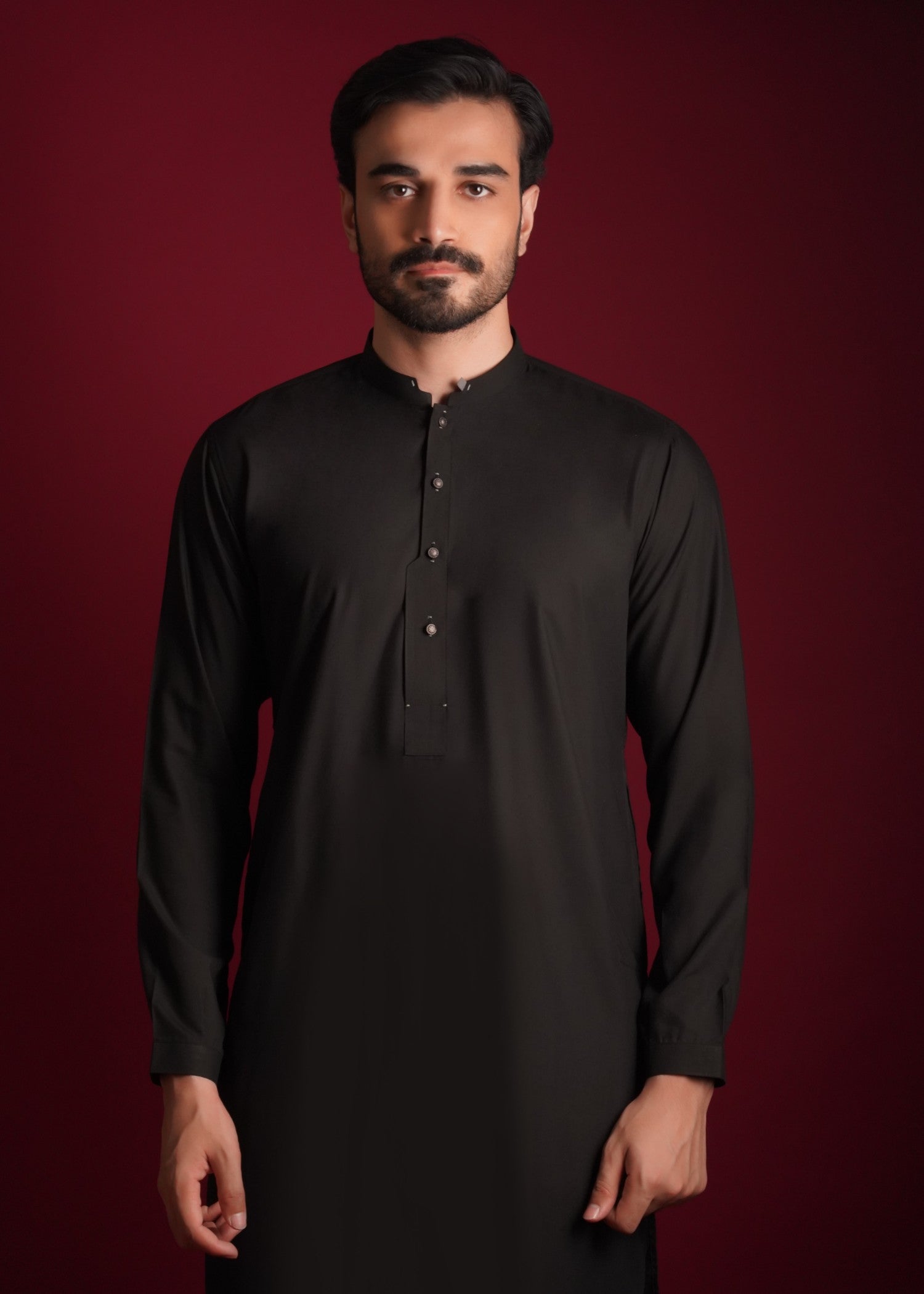 wash & wear Kurta Set in Jet black