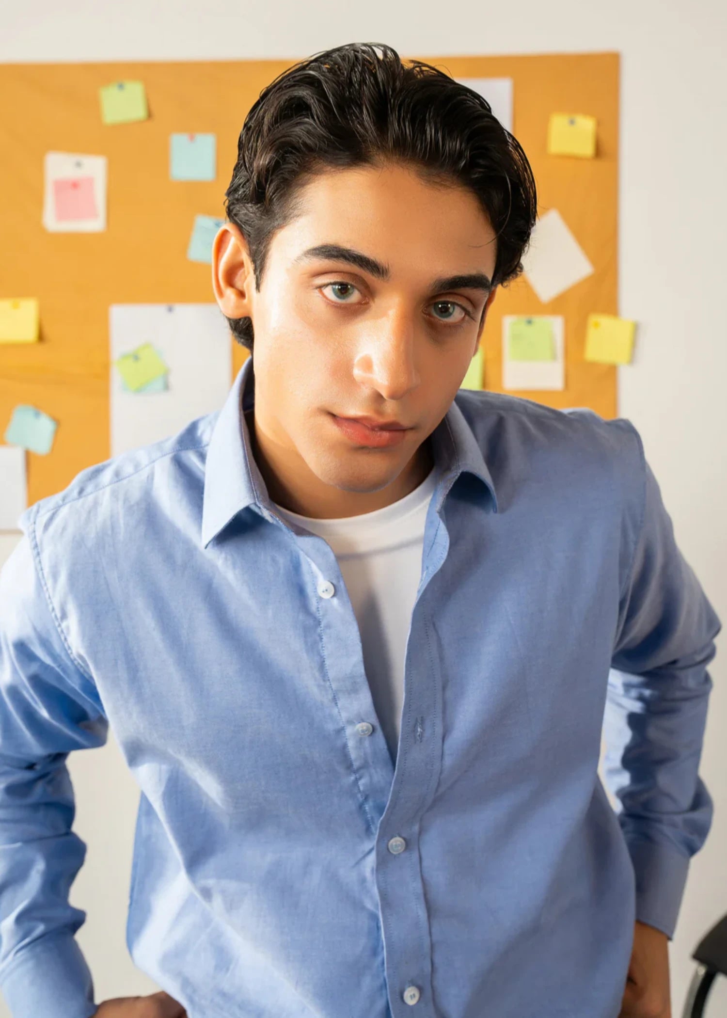 cotton Casual Shirt in Ice blue