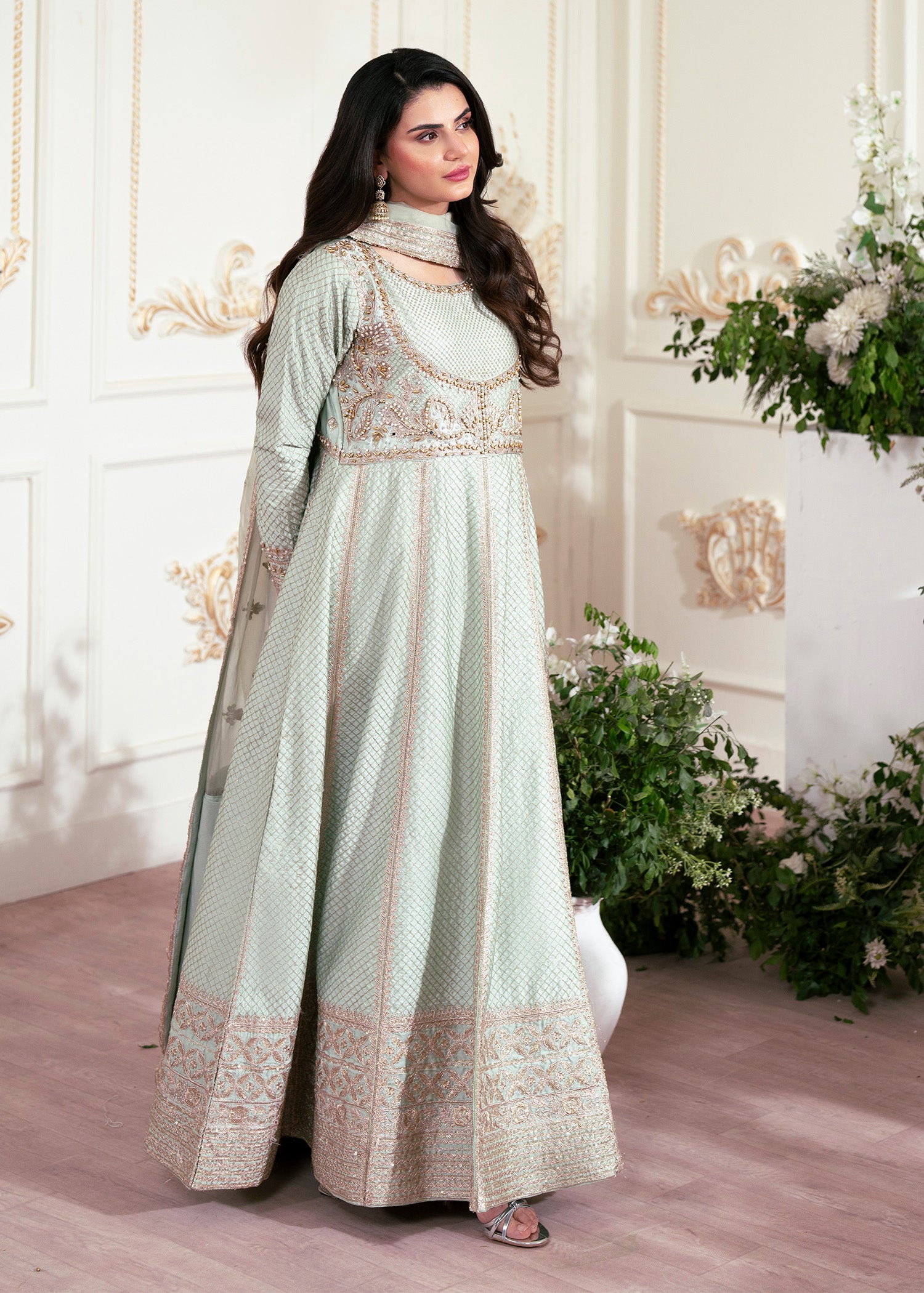 silk Maxi in Mint green