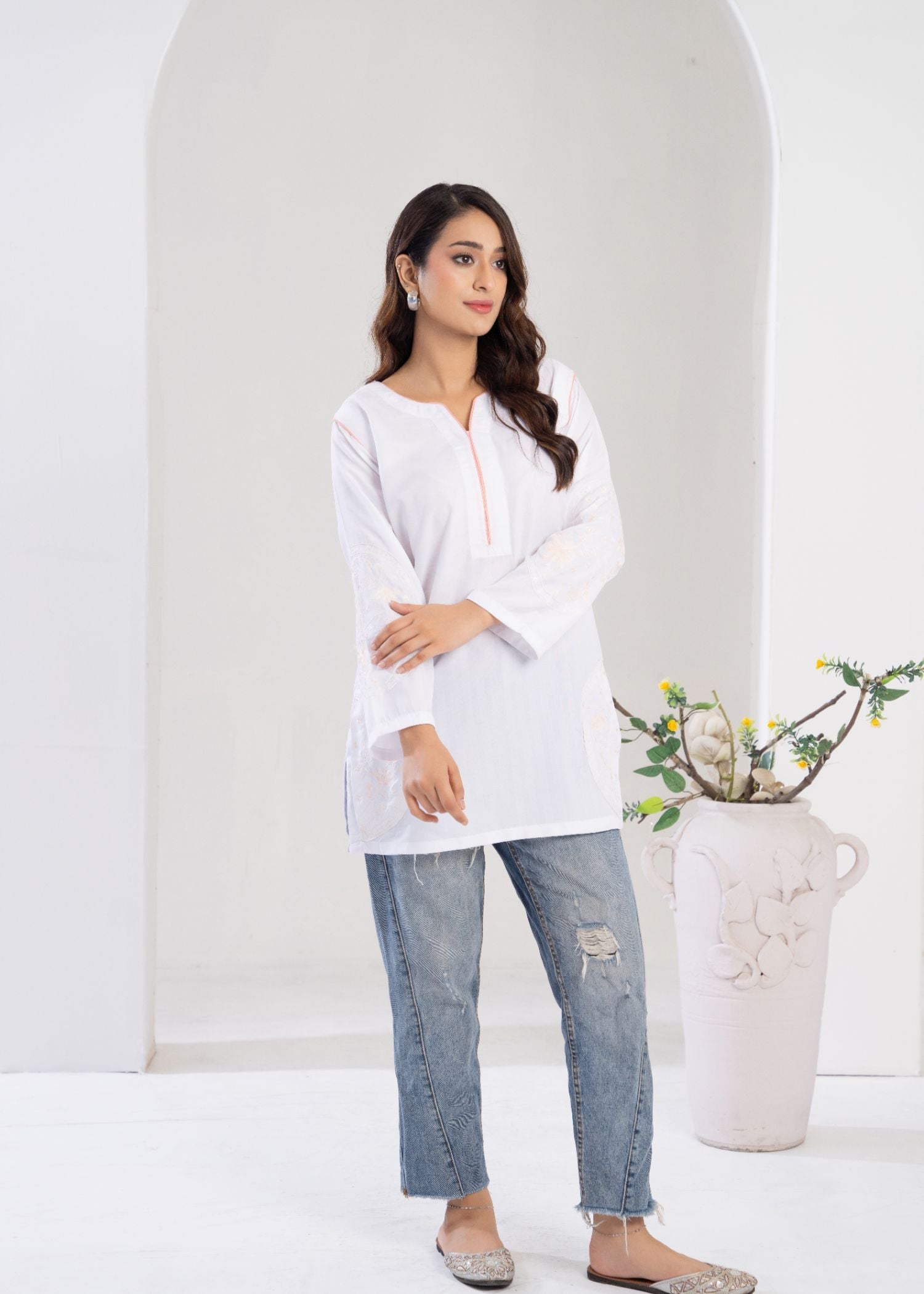 cotton Kurti in White
