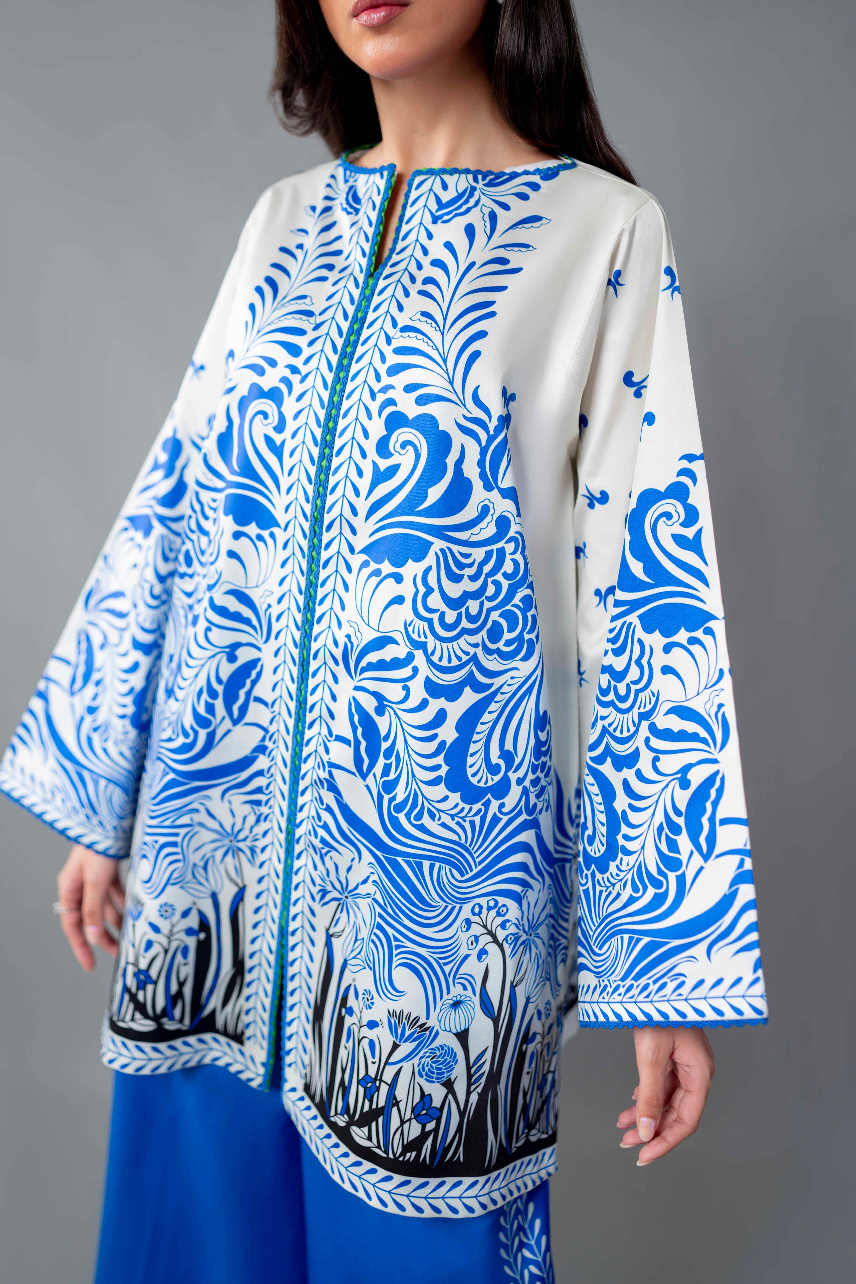 pure silk Kurta Set in Blue