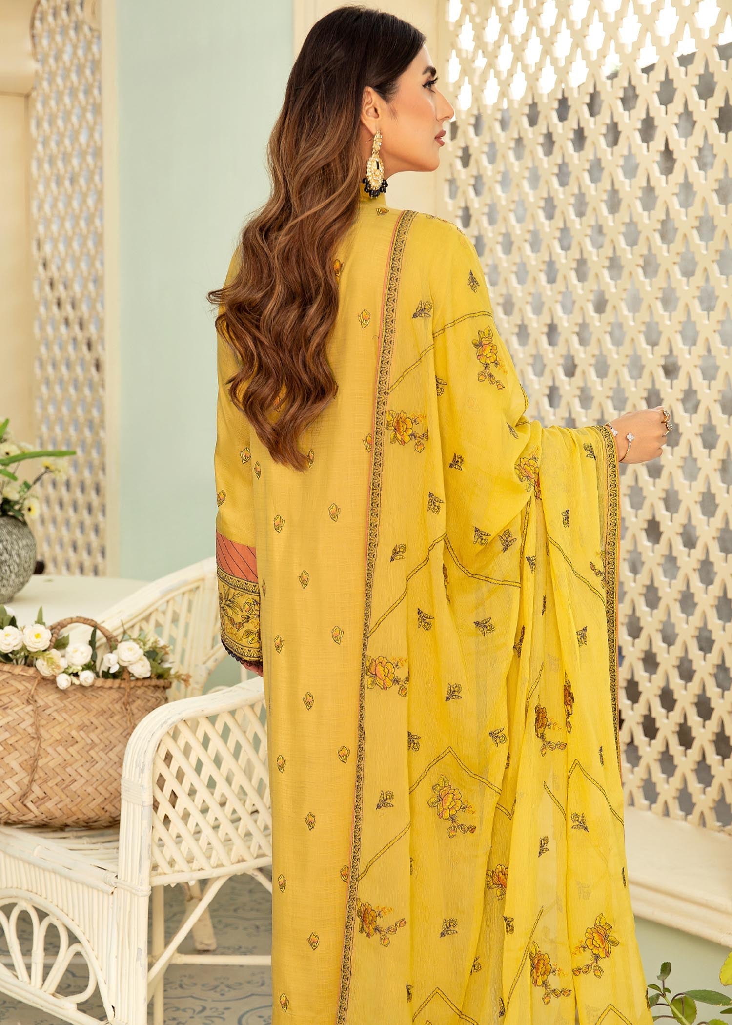 viscose Unstitched in Yellow