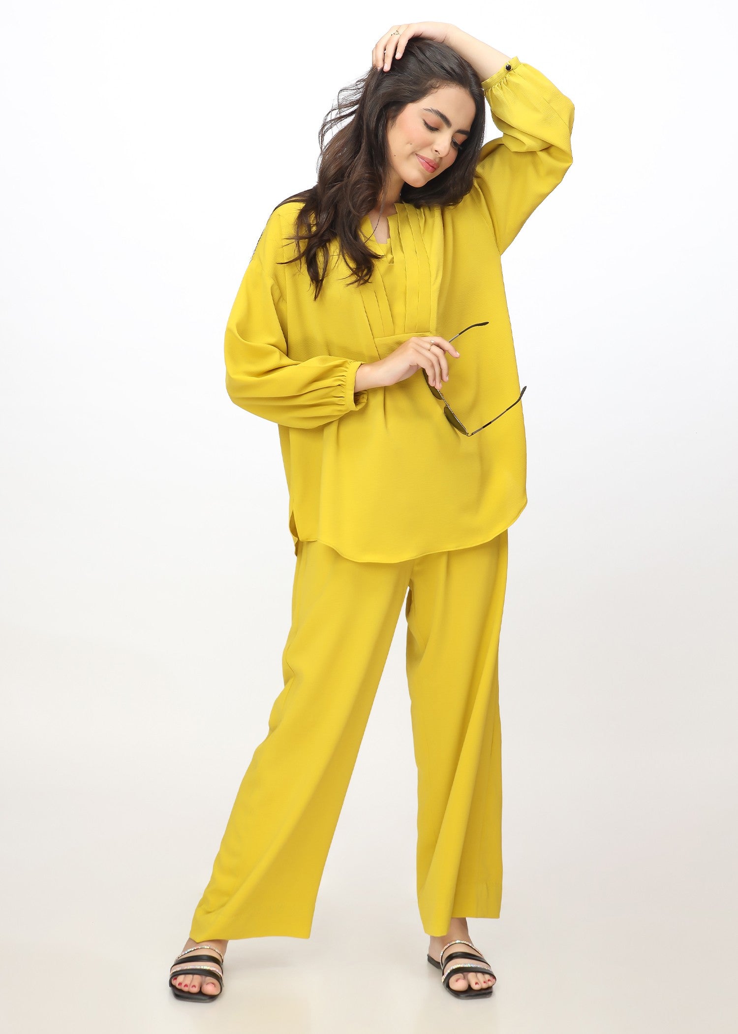 georgette Co Ord Sets in Key lime