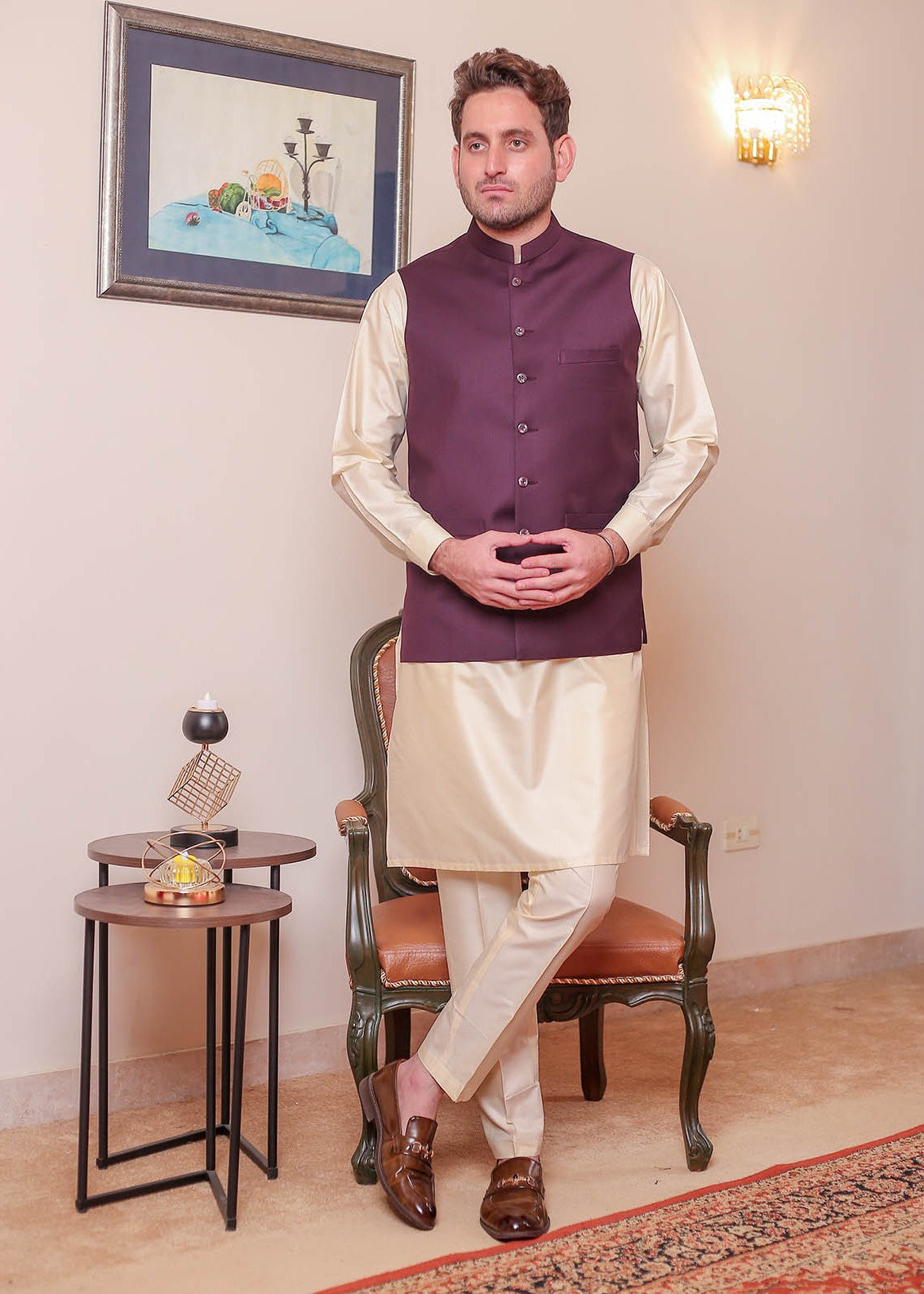 suiting Waistcoat in Magenta