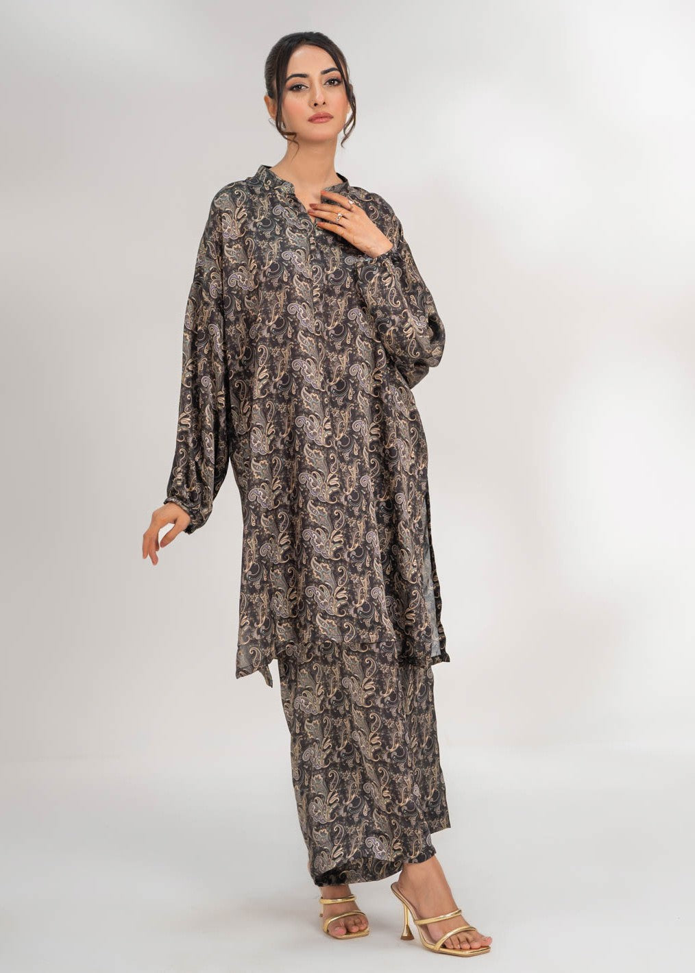 silk Co Ord Sets in Black