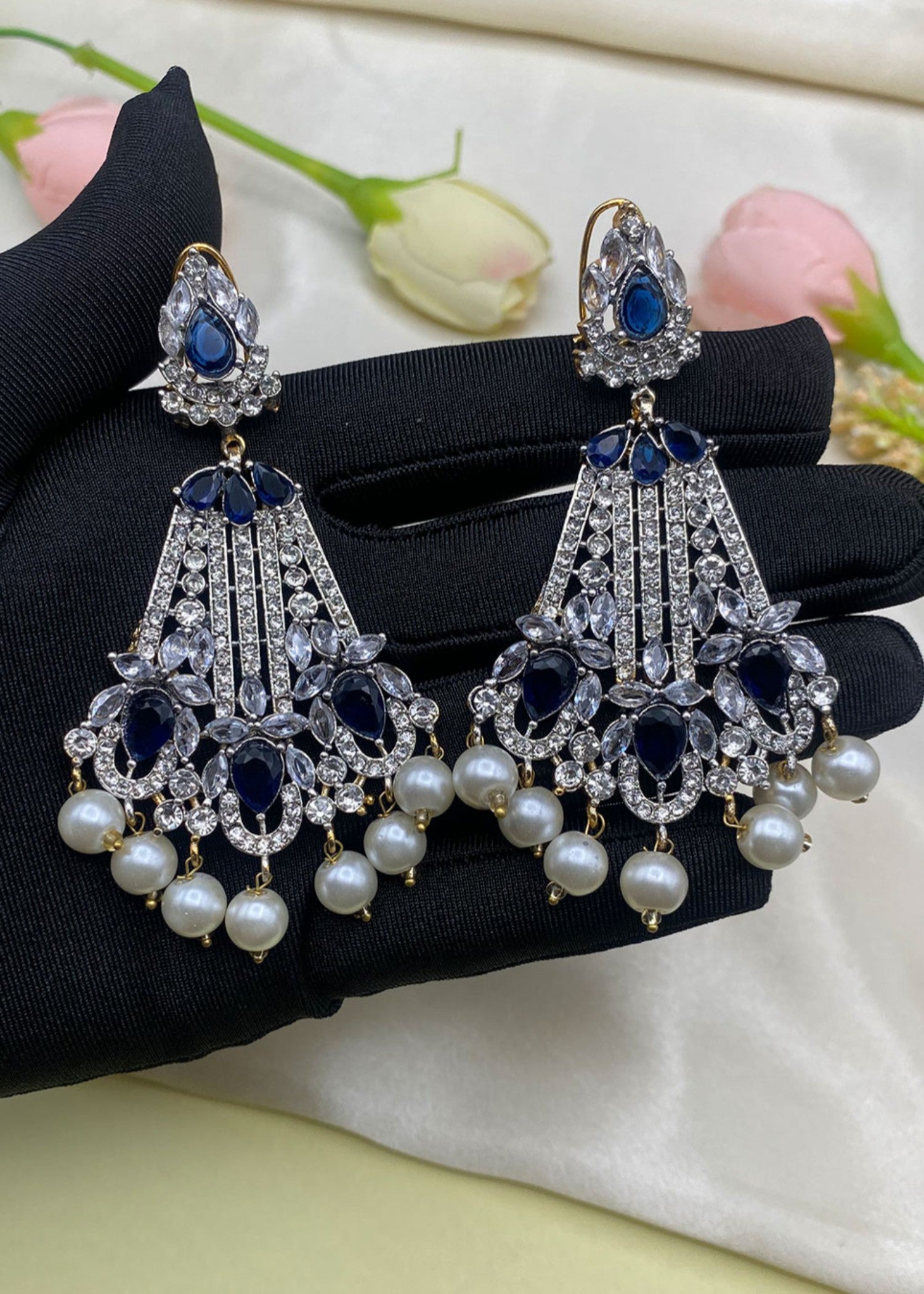 Earrings in Blue Color by - Trendy Women Earrings NZR8628