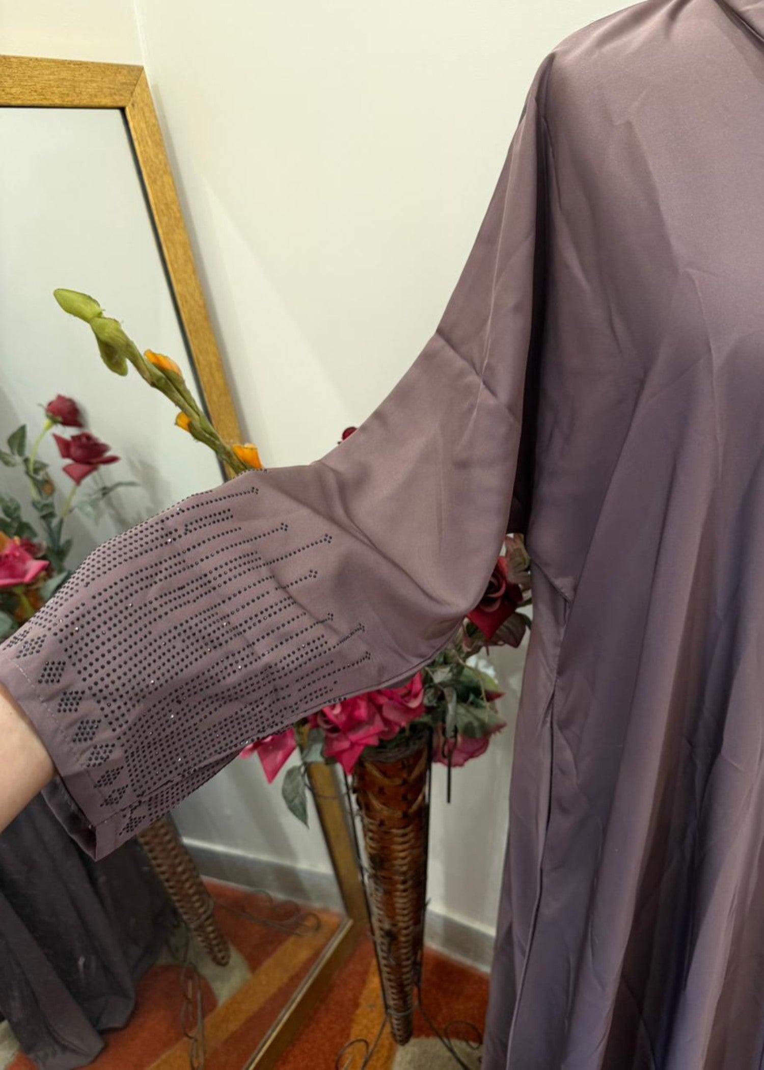 nidha Abaya in Purple taupe
