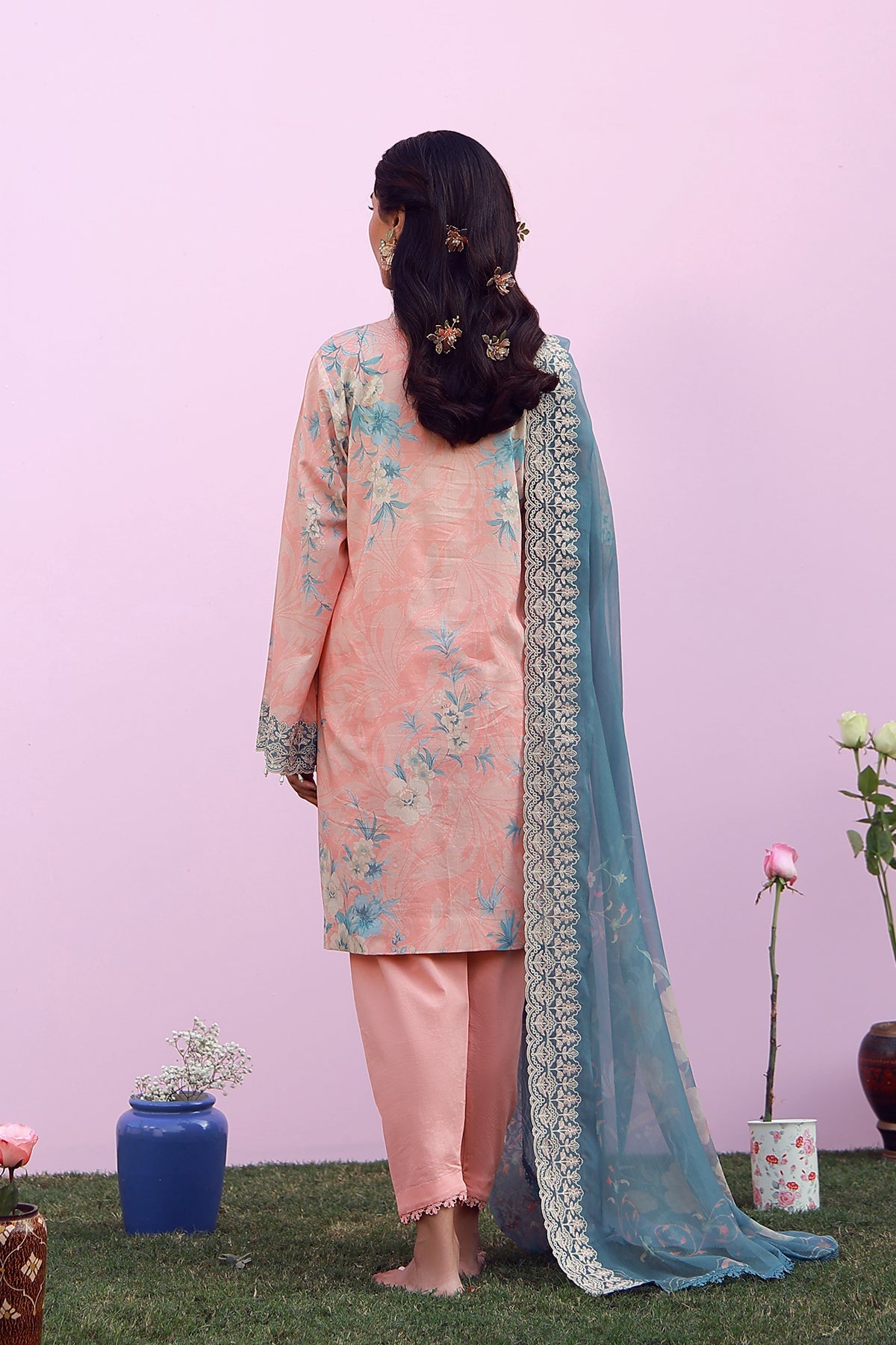 Mirha Lawn – Blush Azure