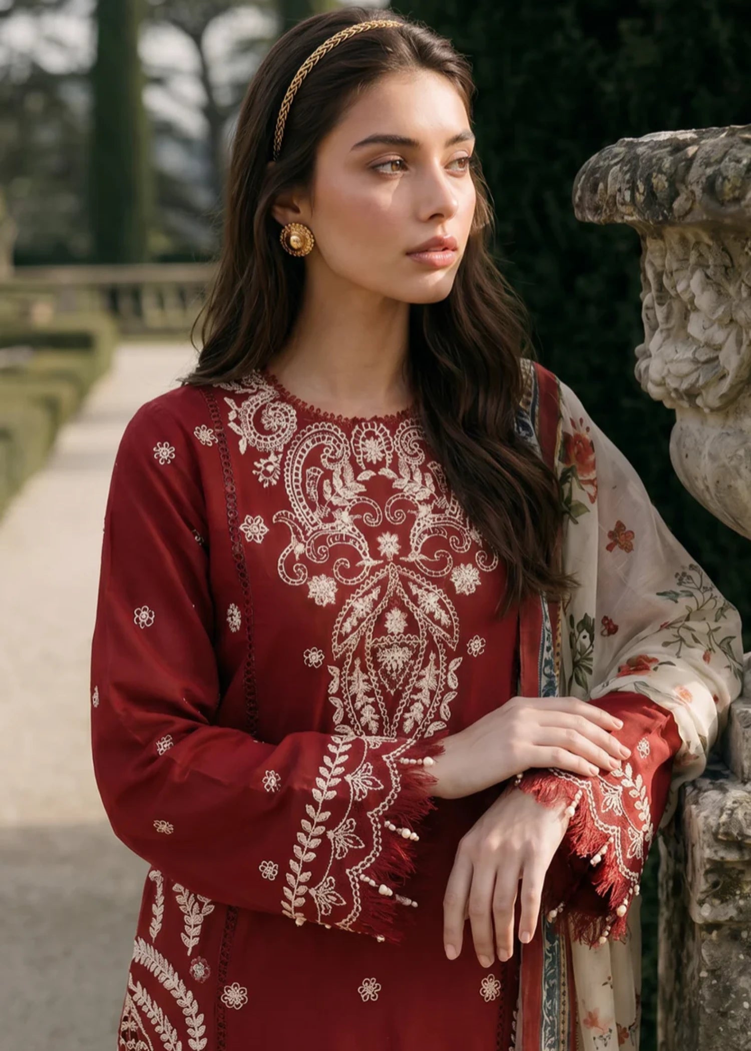 cotton Unstitched in Blood red