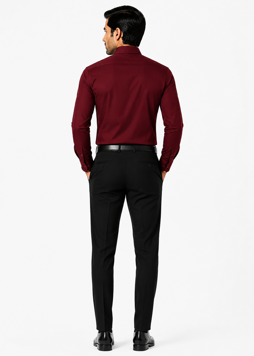 cotton Formal Shirt in Maroon