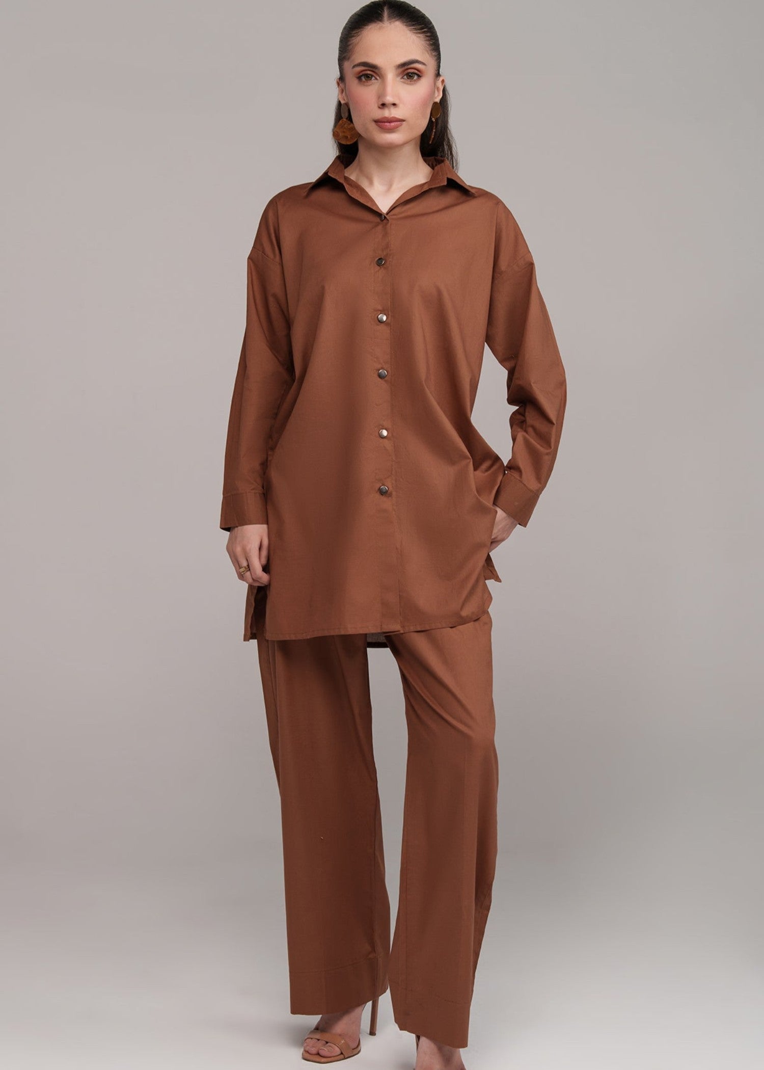 cambric Co ord Sets in Saddle brown