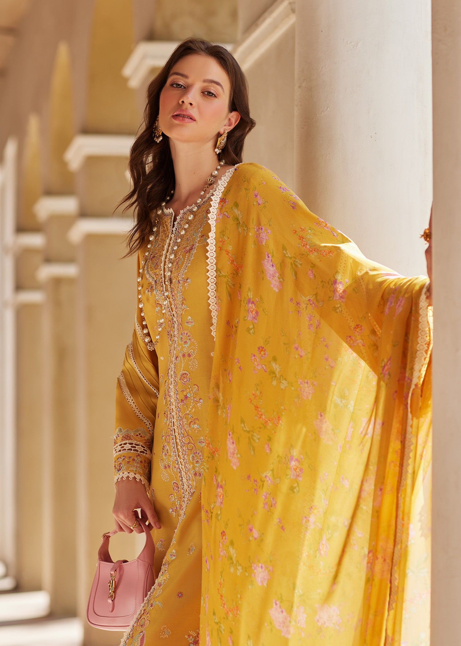 lawn Kurta Set in Marigold