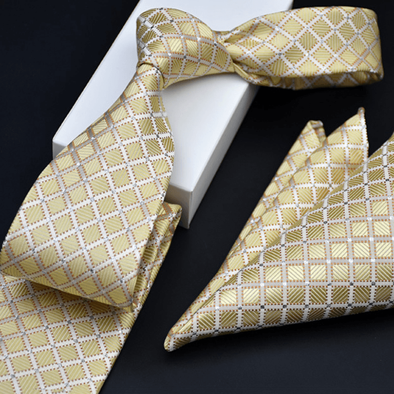Men Tie and Pocket Towel Suit Business Formal Jacquard Ties