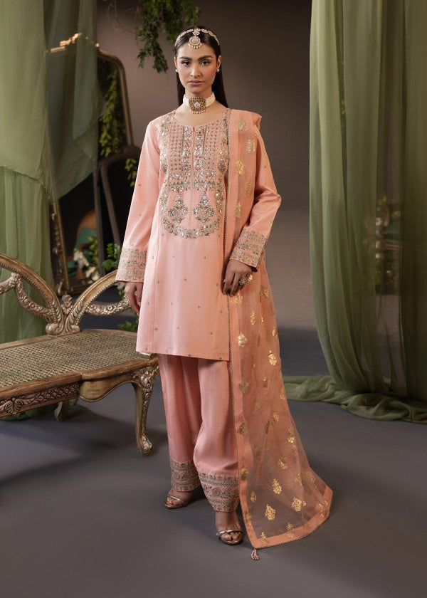 silk Kurta Set in Pink
