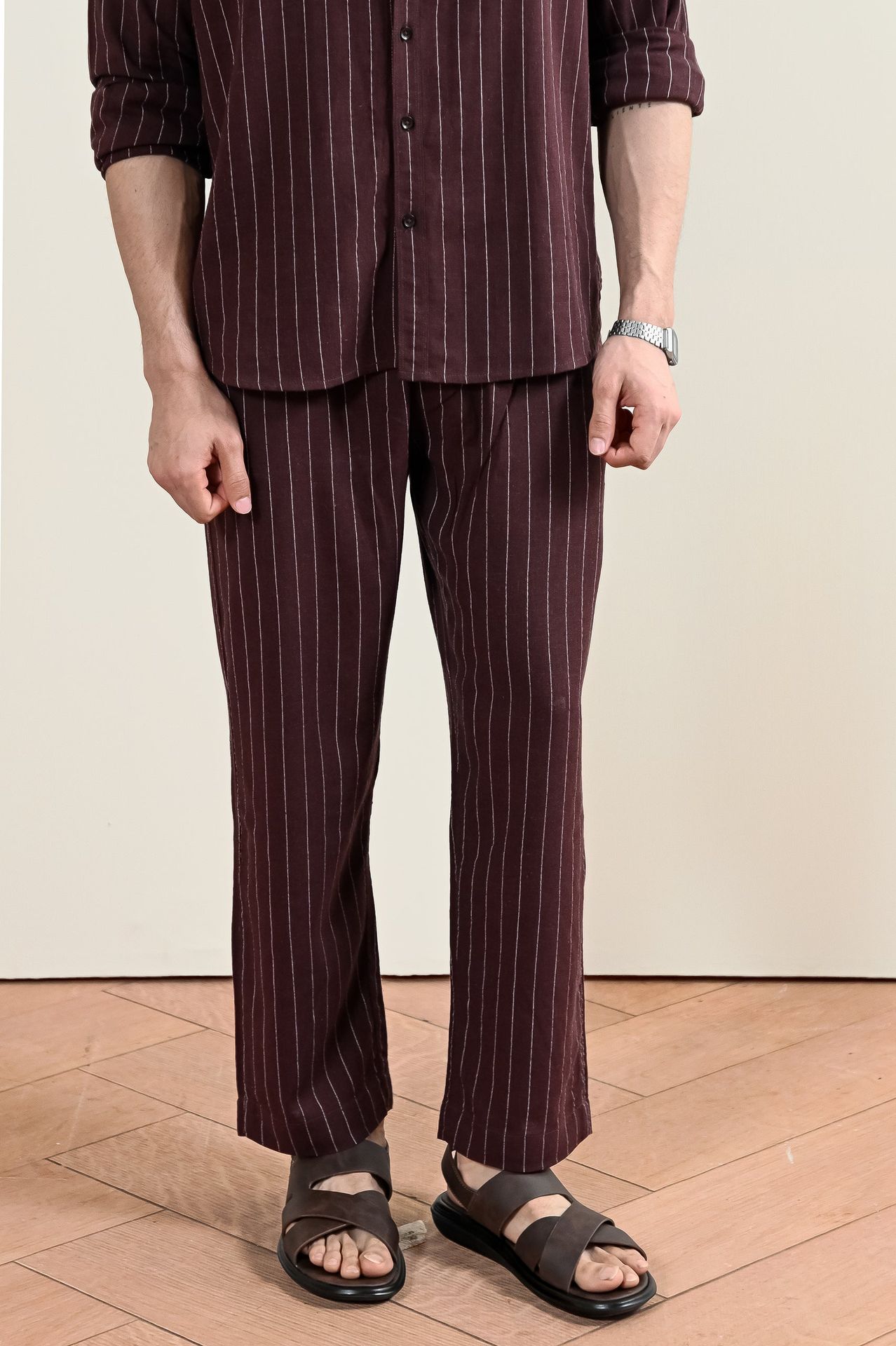 linen Pants in Chocolate brown