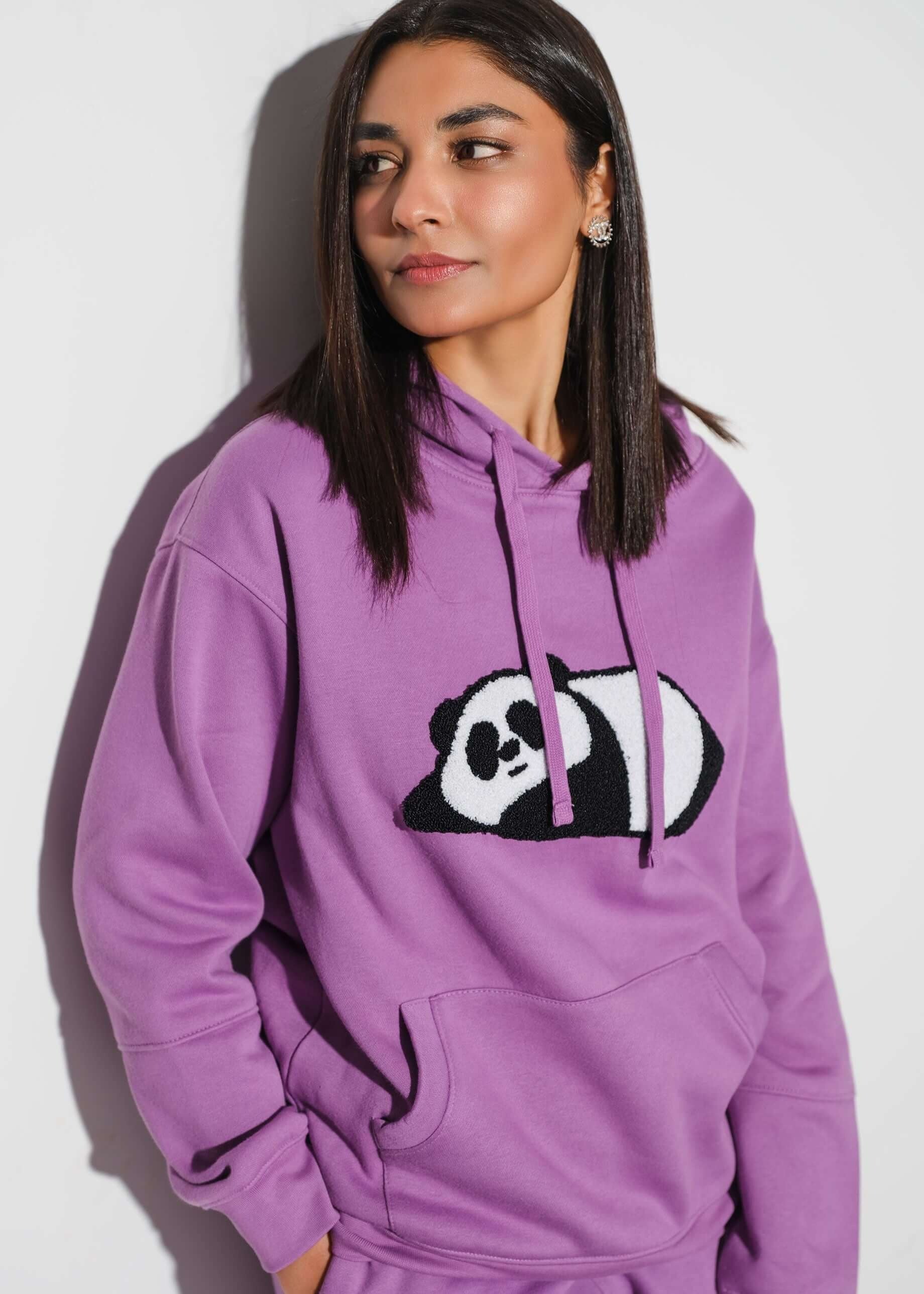 fleece Hoodie in Purple