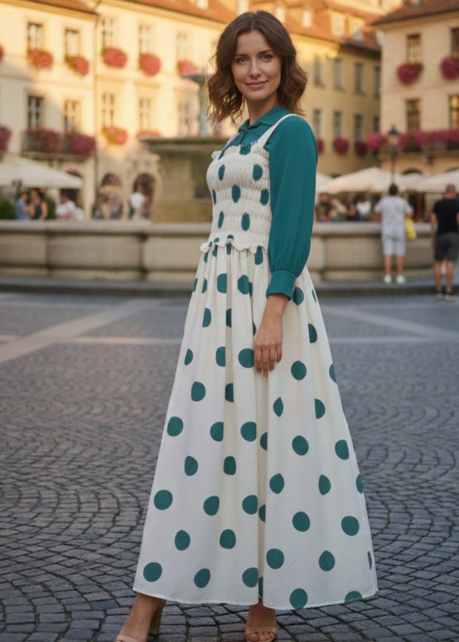 georgette Maxi in Teal