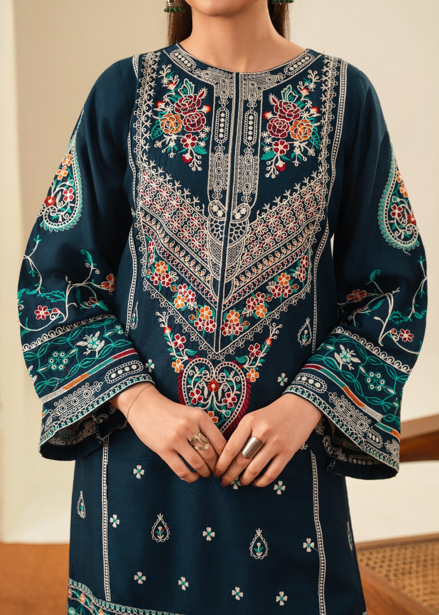 lawn Kurta Set in Teal
