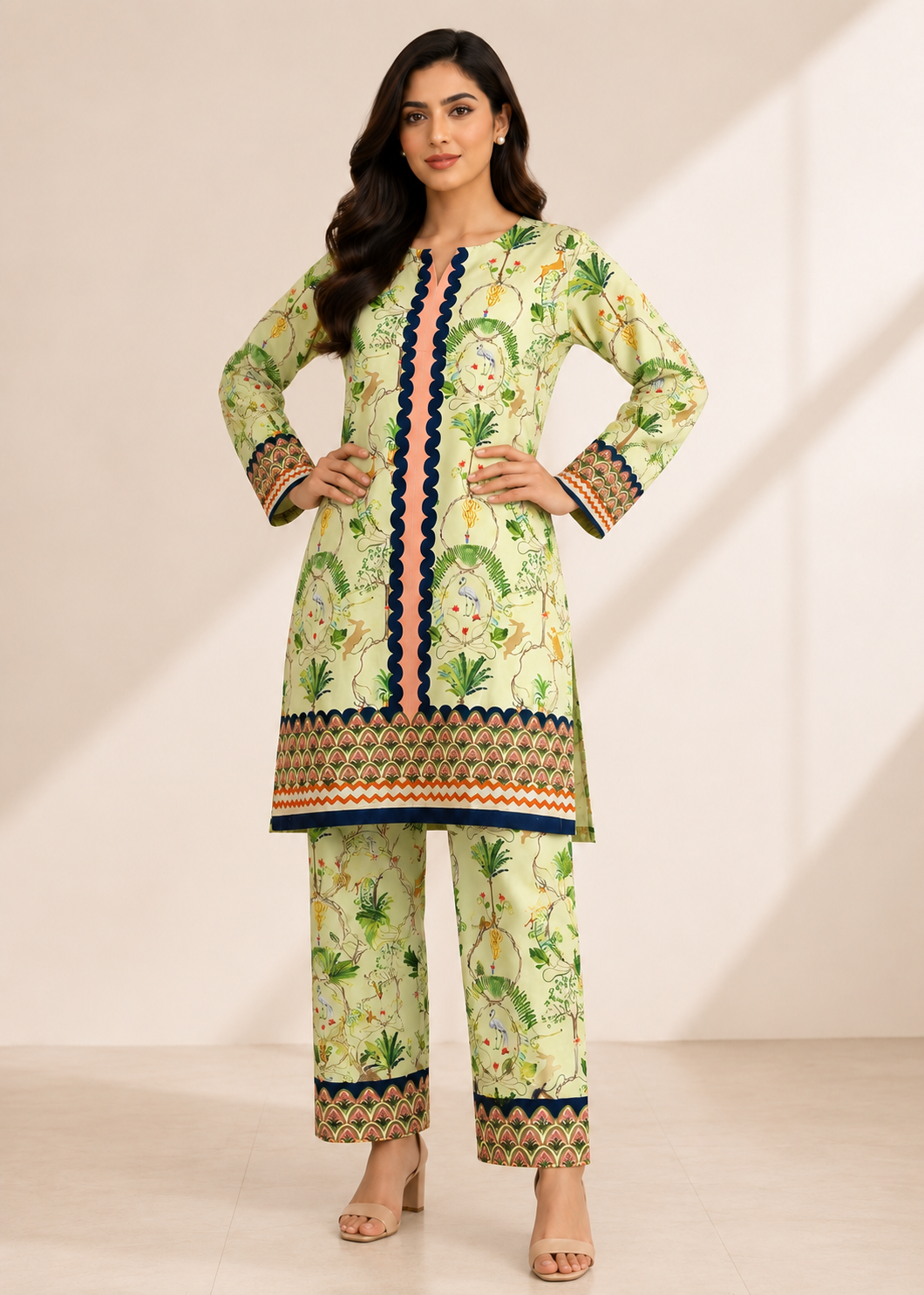 herringbone Co Ord Sets in Pistachio green