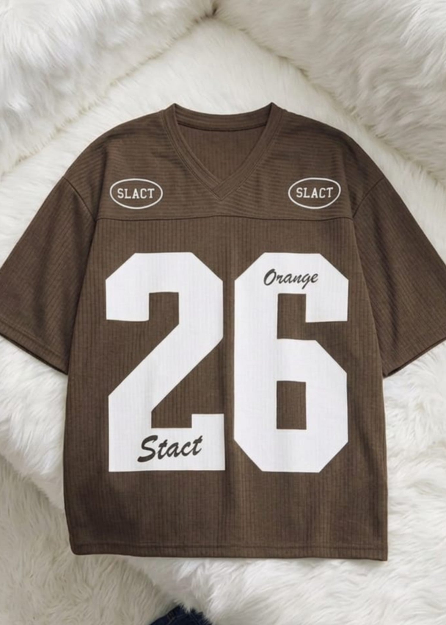 silk cotton net T Shirt in Coffee brown