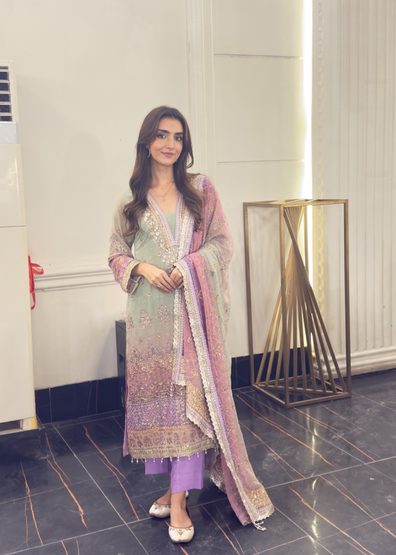 pk chiffon Kurta Set in Multi