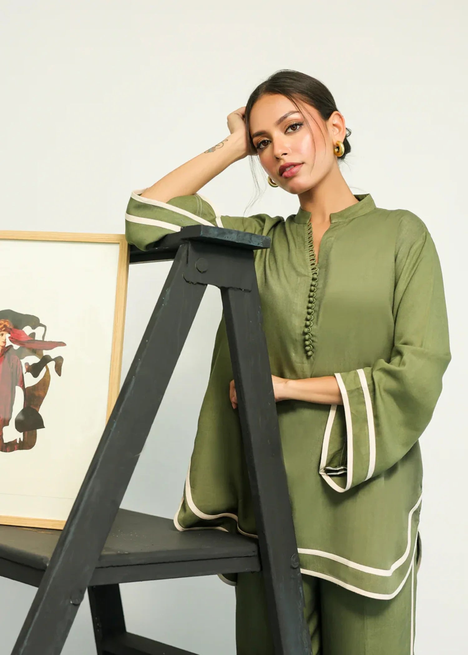 marina Co ord Sets in Olive green