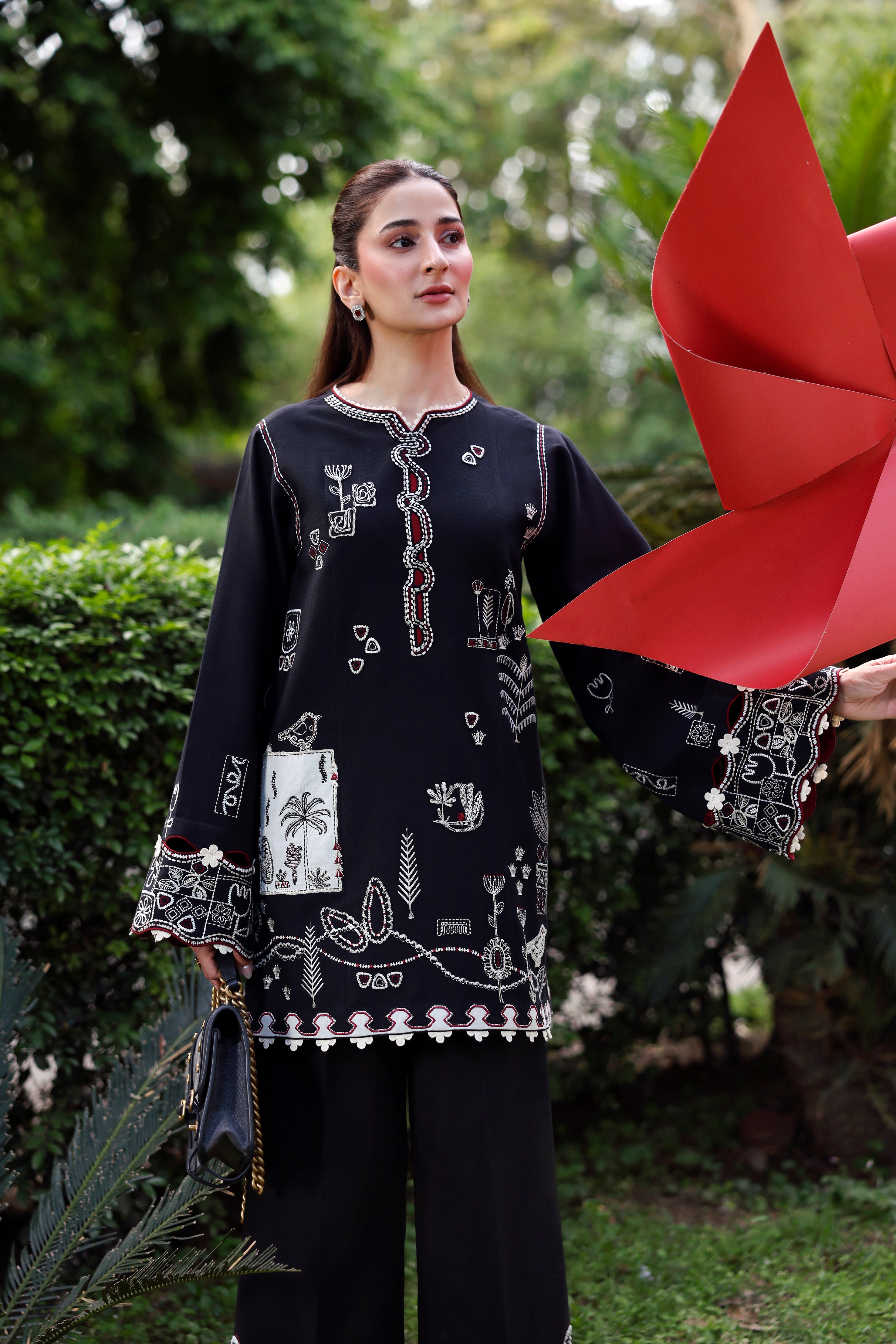 cotton dobby Kurta Set in Jet black
