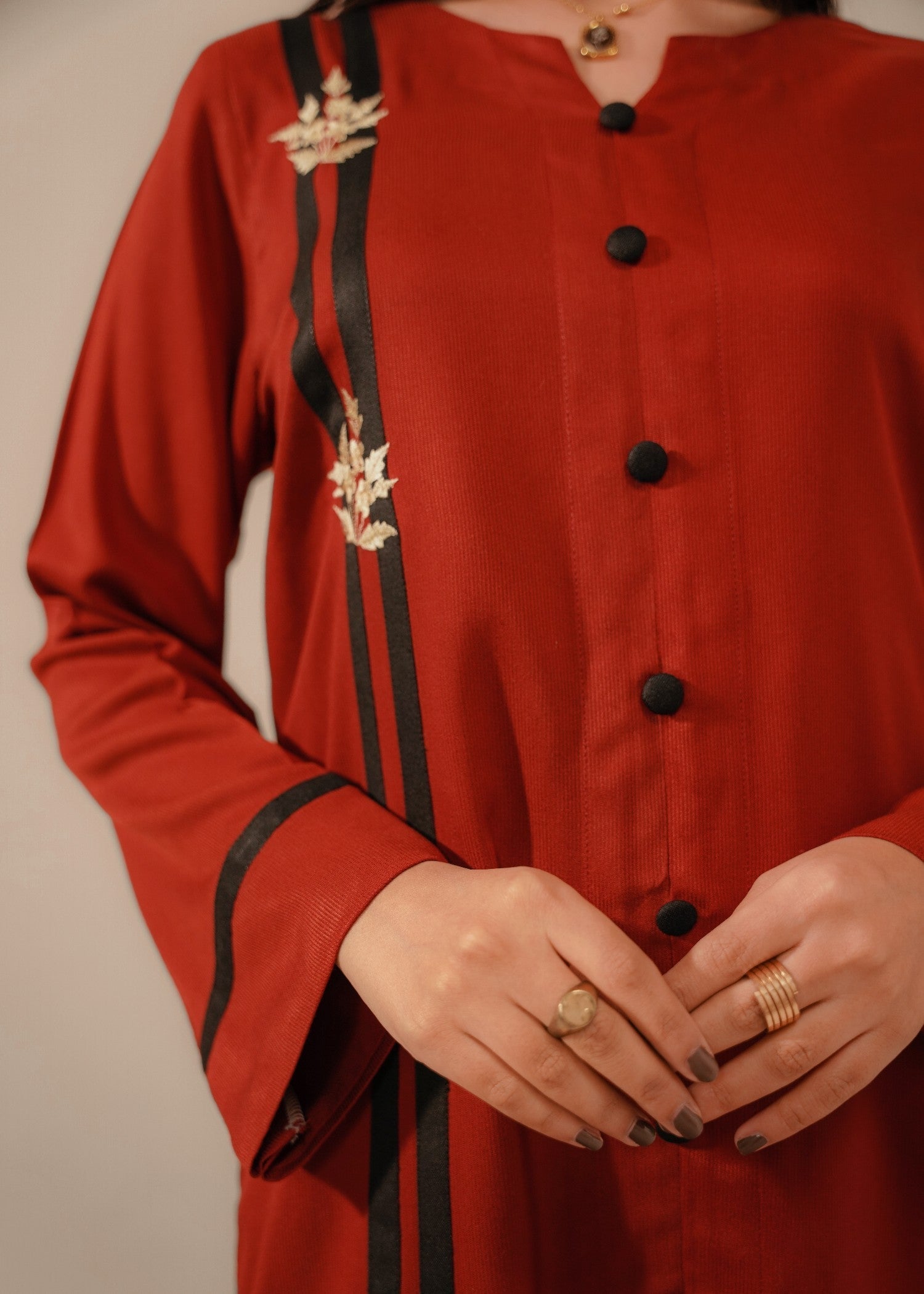 corduroy Co Ord Sets in Ruby red