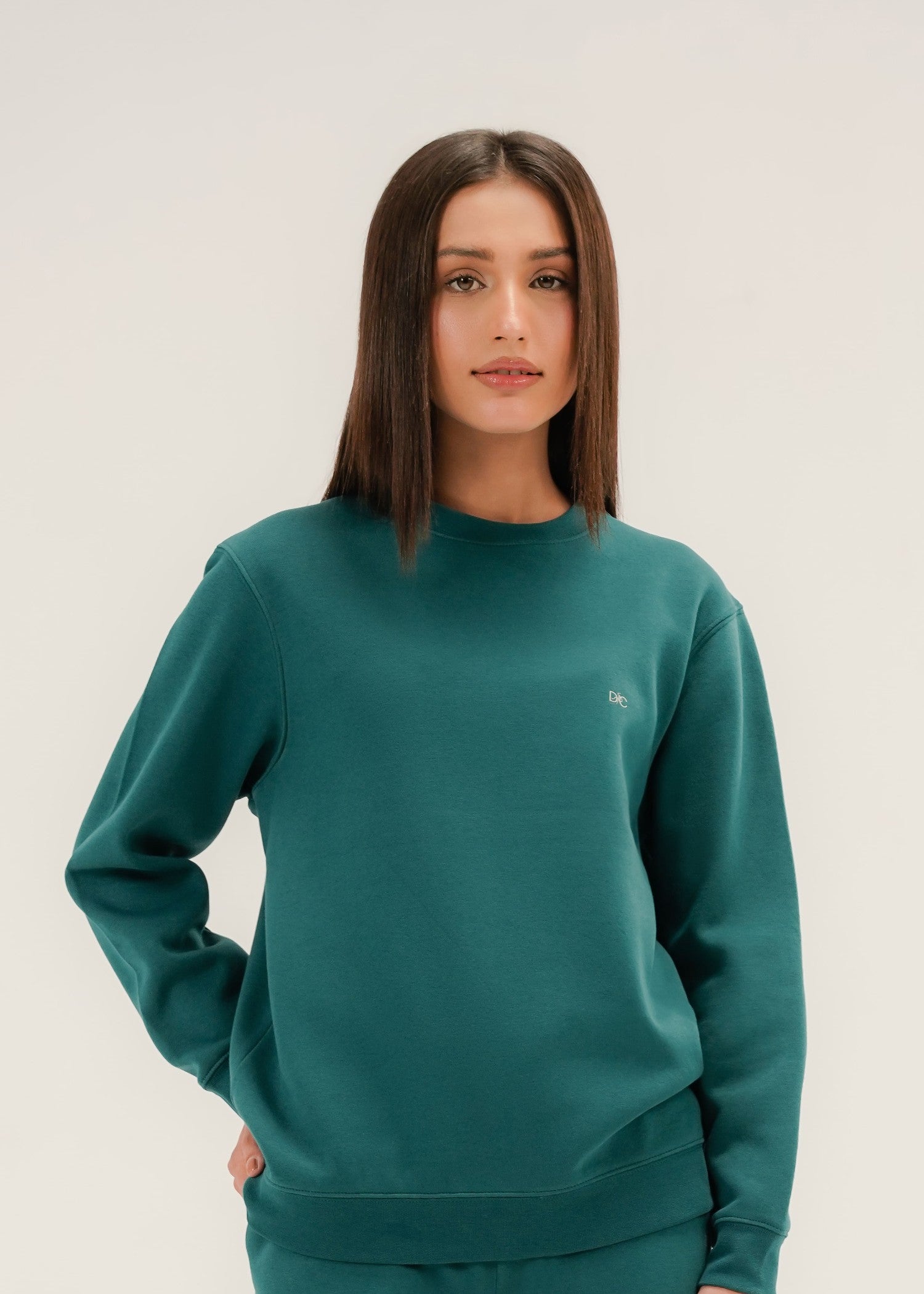 fleece Sweatshirt in Pine green