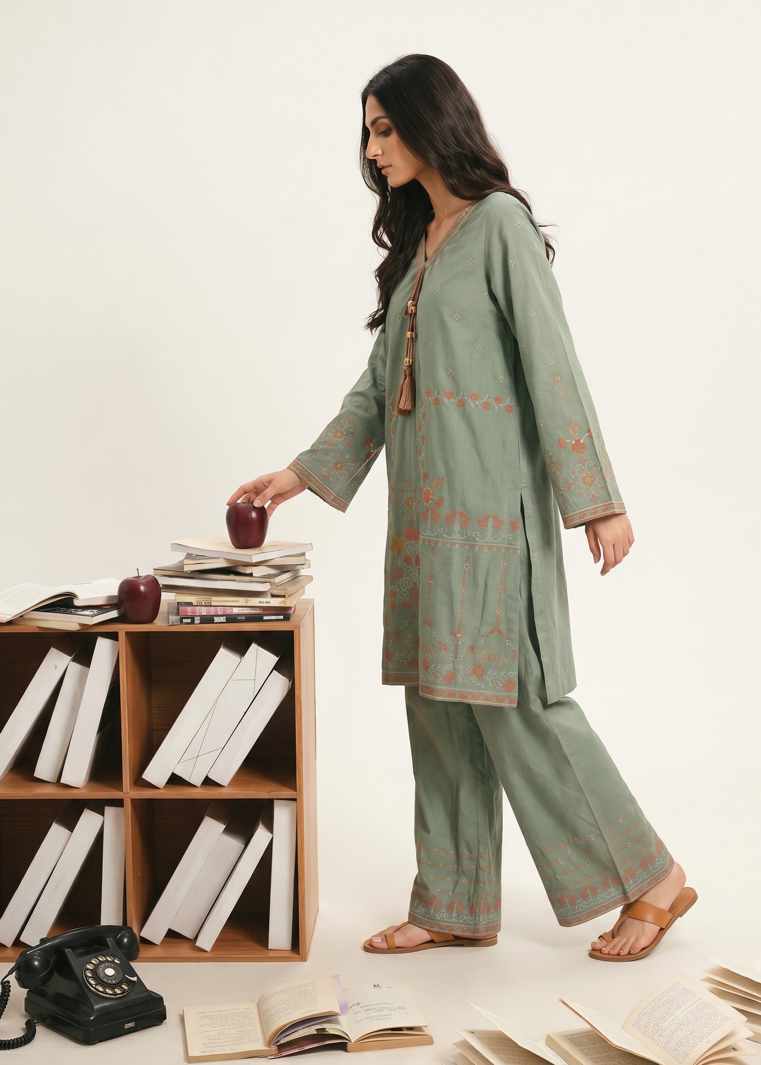 lawn Co Ord Sets in Sage green