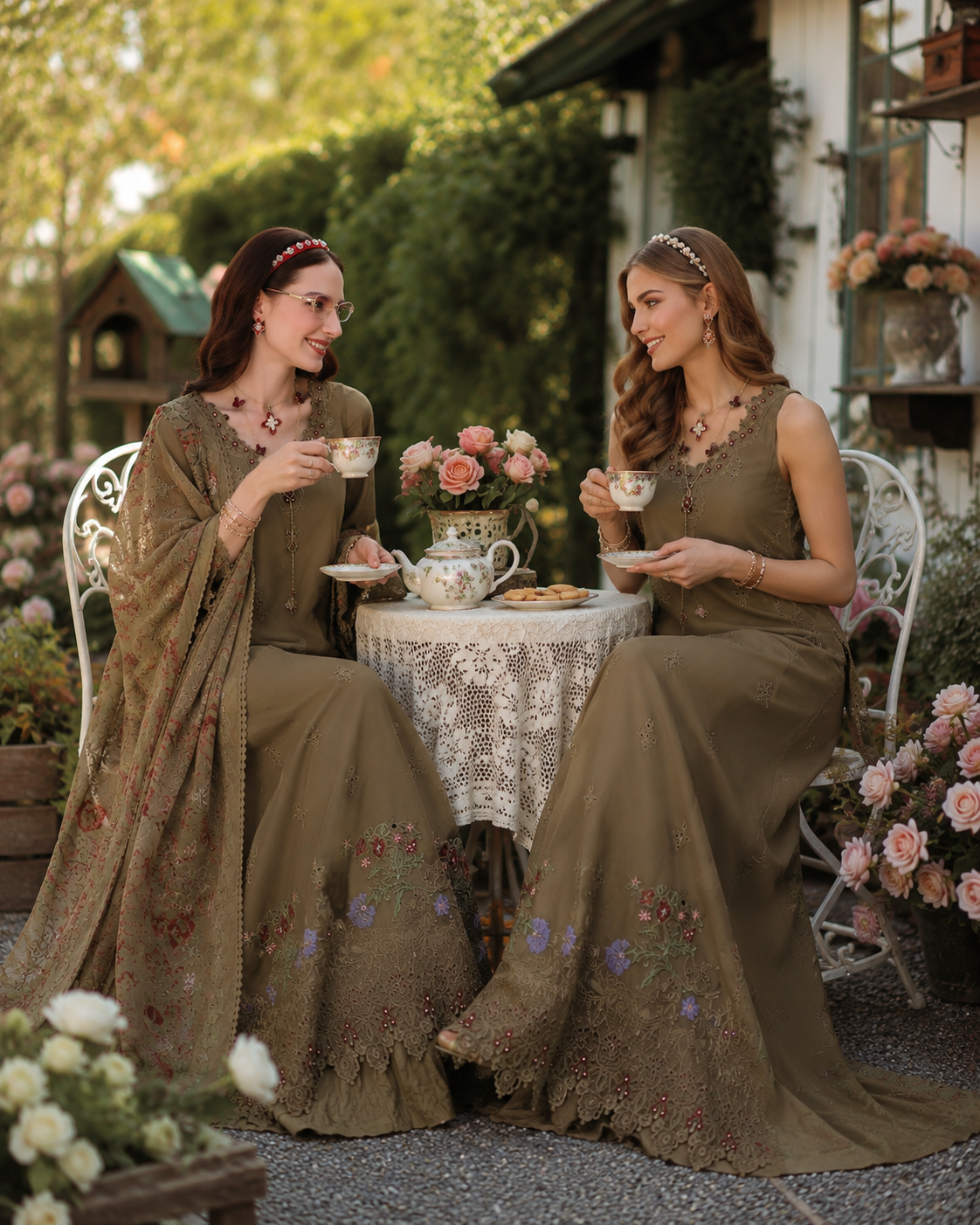 Noor Eid Printskhas Lawn – D8 – Mocha Sienna